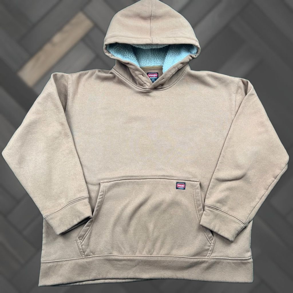 Wrangler Wrangler Workwear Hoodie Men XL Brown Pullover Sherpa Lined Fleece Kangaroo Pocket Winter Workwear Mens Size US XL / EU 56 / 4 - 1 Thumbnail