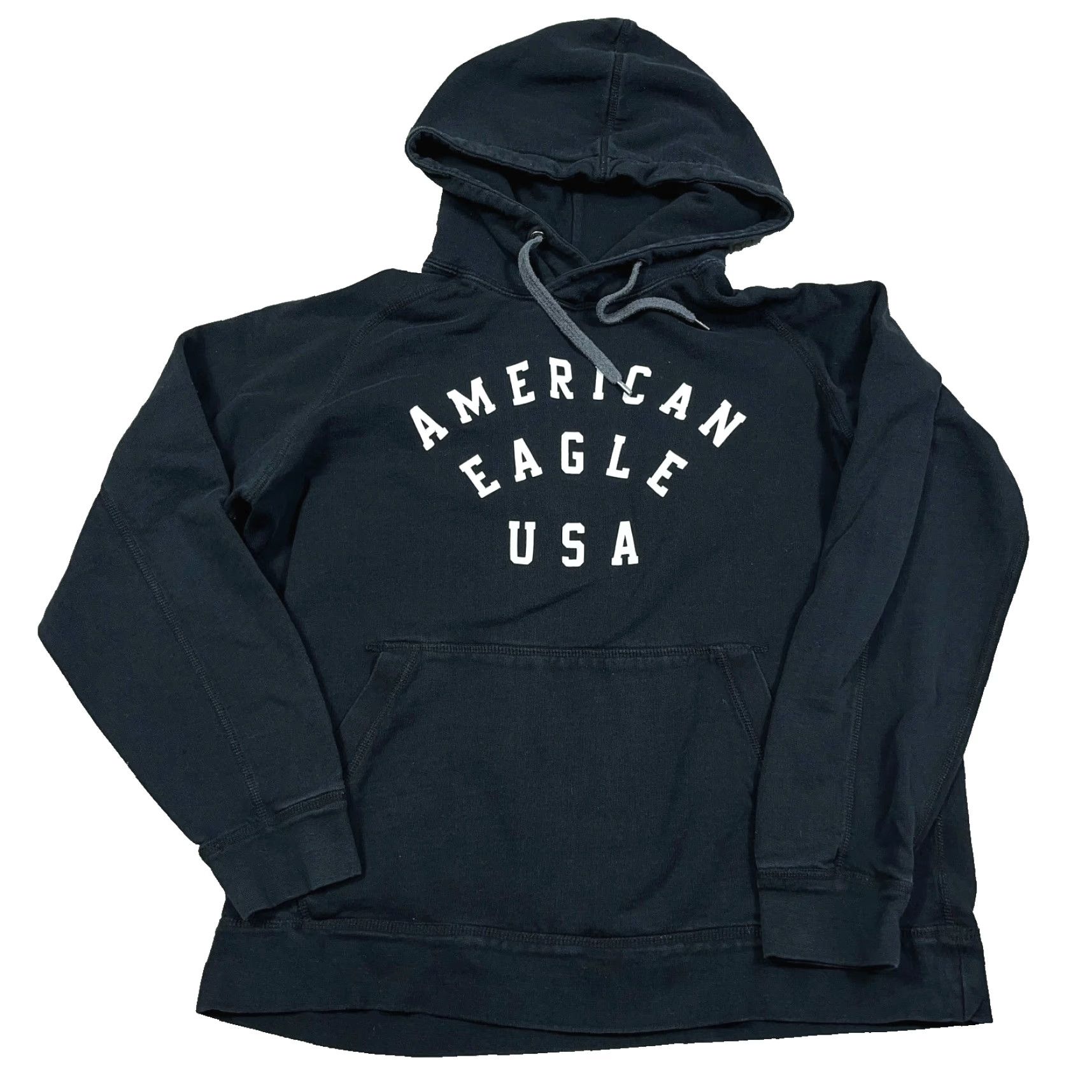 American Eagle Outfitters VINTAGE American Eagle Outfitters Hoodie Men Large Black Sweatshirt Spellout Pullover Retro USA Y2K Size US L / EU 52-54 / 3 - 2 Thumbnail