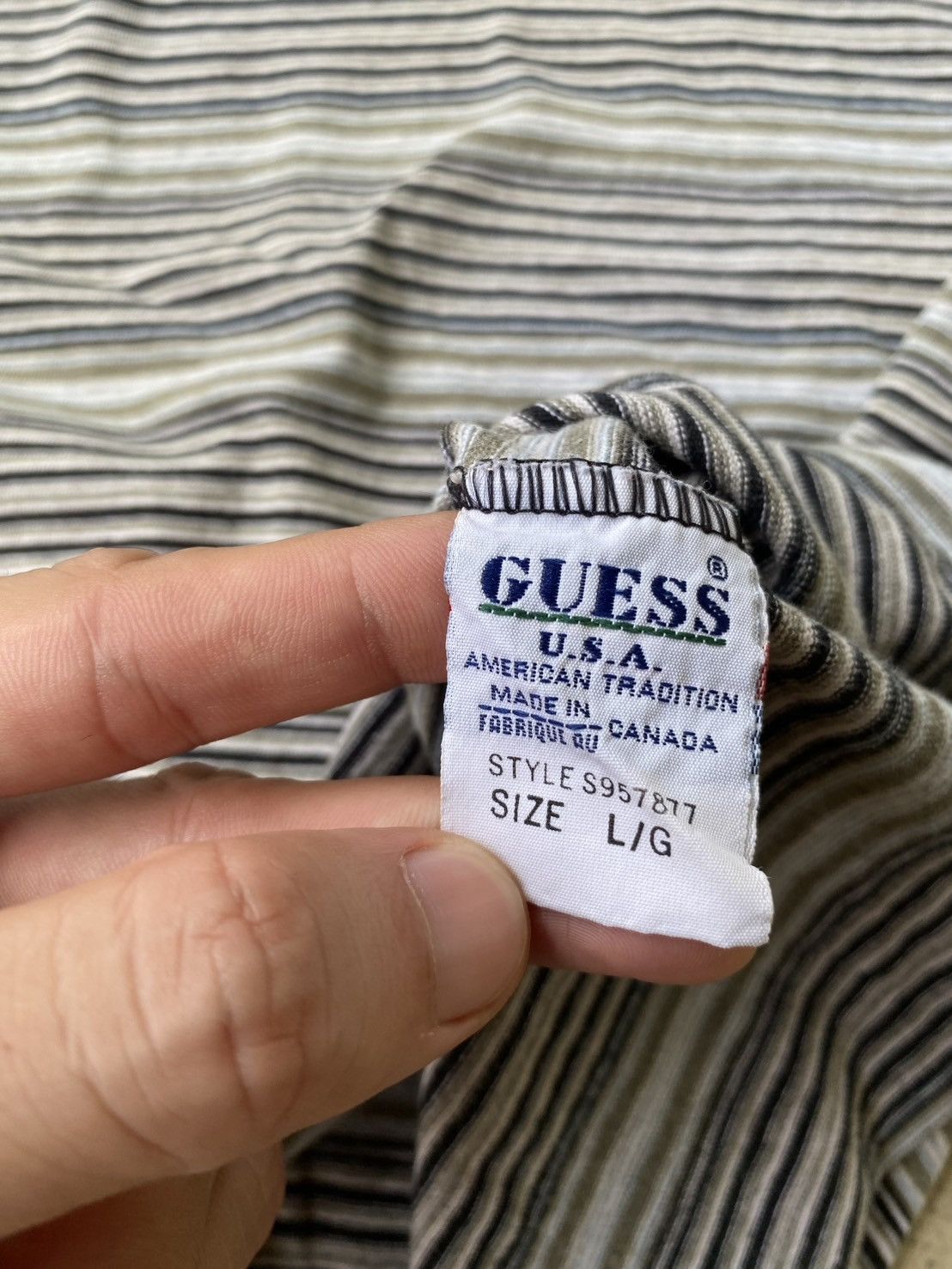 Guess Vintage Guess Striped Tee Size US L / EU 52-54 / 3 - 6 Thumbnail