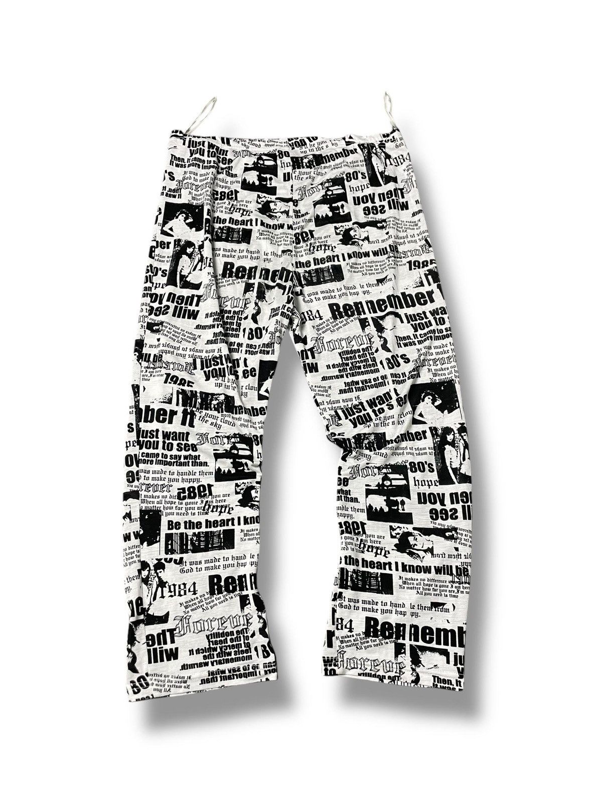Designer × Japanese Brand Blue Trive Newspaper Pattern Cotton Spandex Pants (4) Size US 30 / EU 46 - 12 Thumbnail