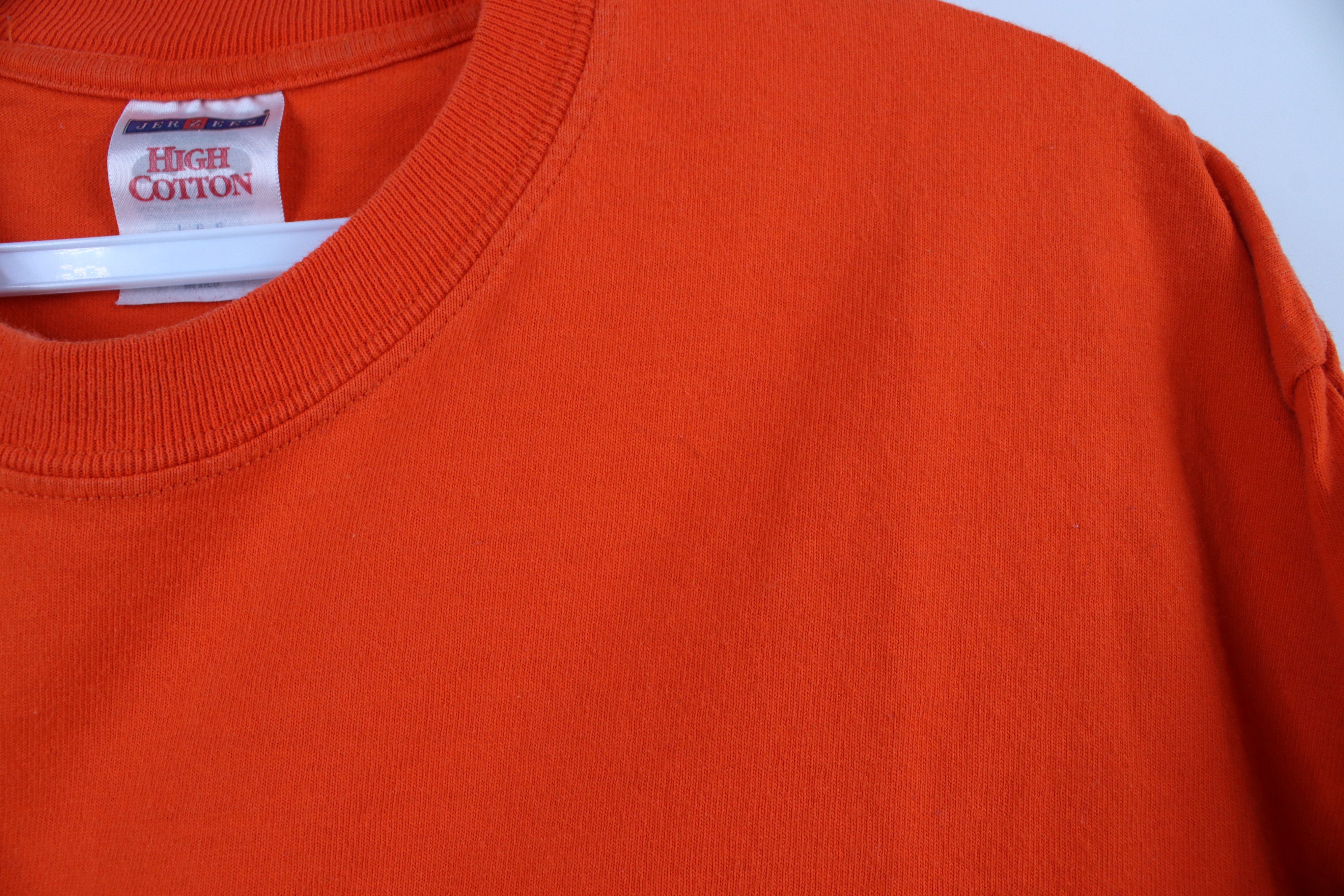 Vintage Vintage 90s Streetwear Cotton Long Sleeve T-Shirt Orange Size US L / EU 52-54 / 3 - 4 Thumbnail