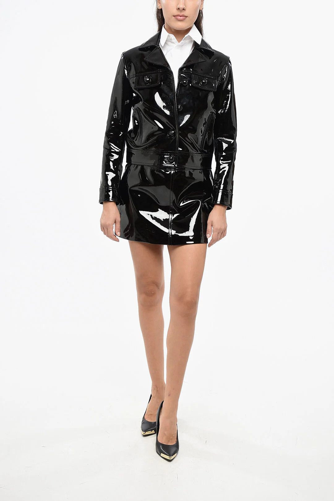 Celine og1mm0326 Patent Jacket in Black Size M / US 6-8 / IT 42-44 - 4 Thumbnail