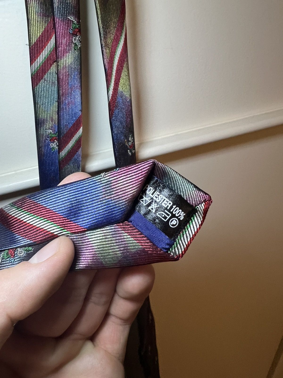 Vintage Vintage Svilanit Italian mouse flag multi colour necktie Size ONE SIZE - 6 Thumbnail