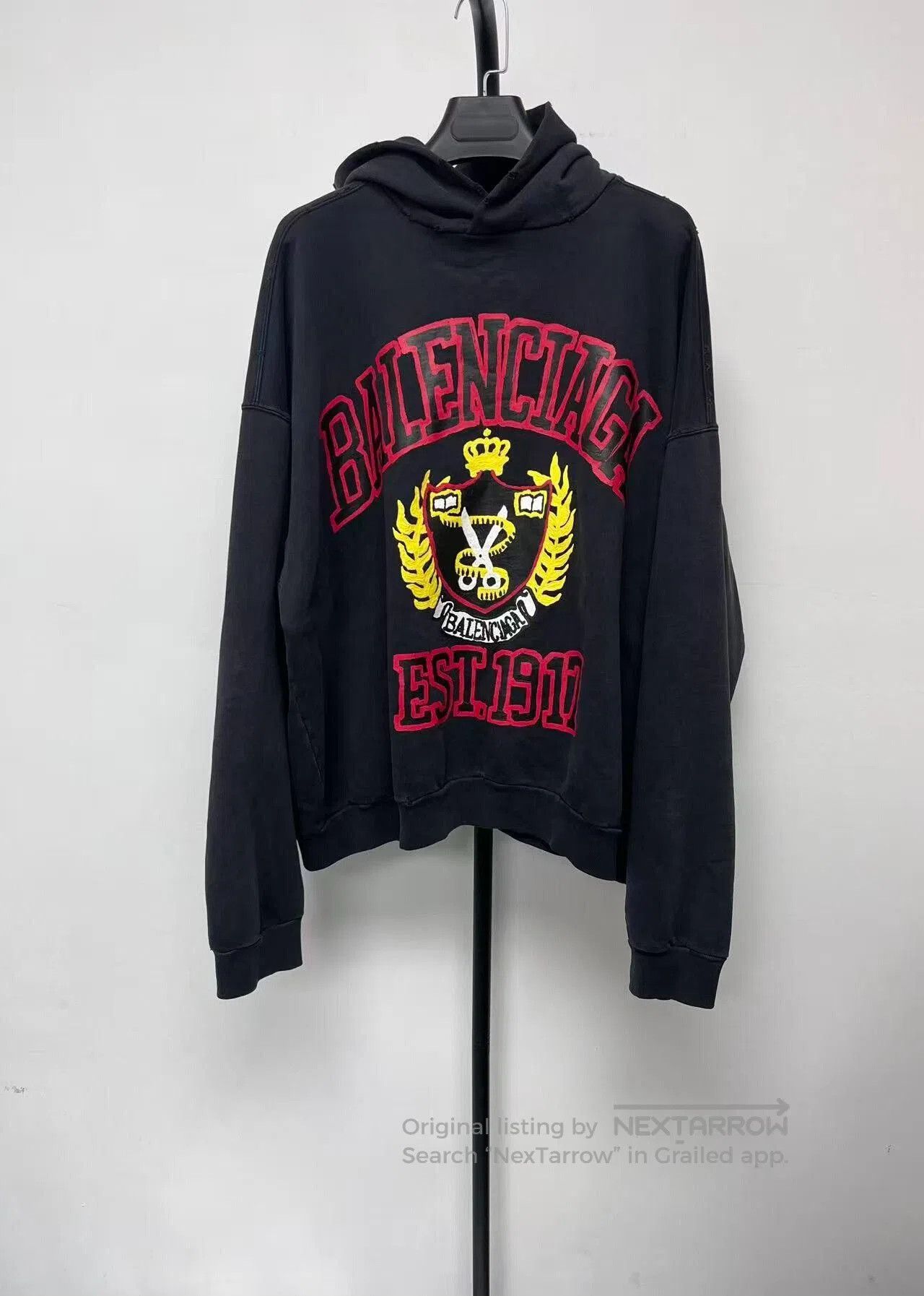 Balenciaga Letter Print Hooded Sweatshirt.
