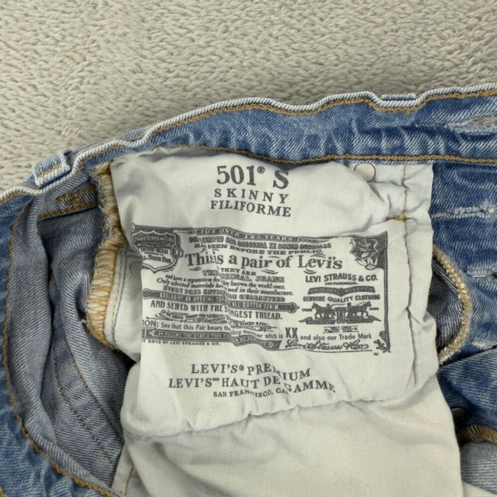 Levi's Levi's 501S Women's Size 26 x 28 Light Blue Denim Distressed Size 26" / US 2 / IT 38 - 11 Thumbnail