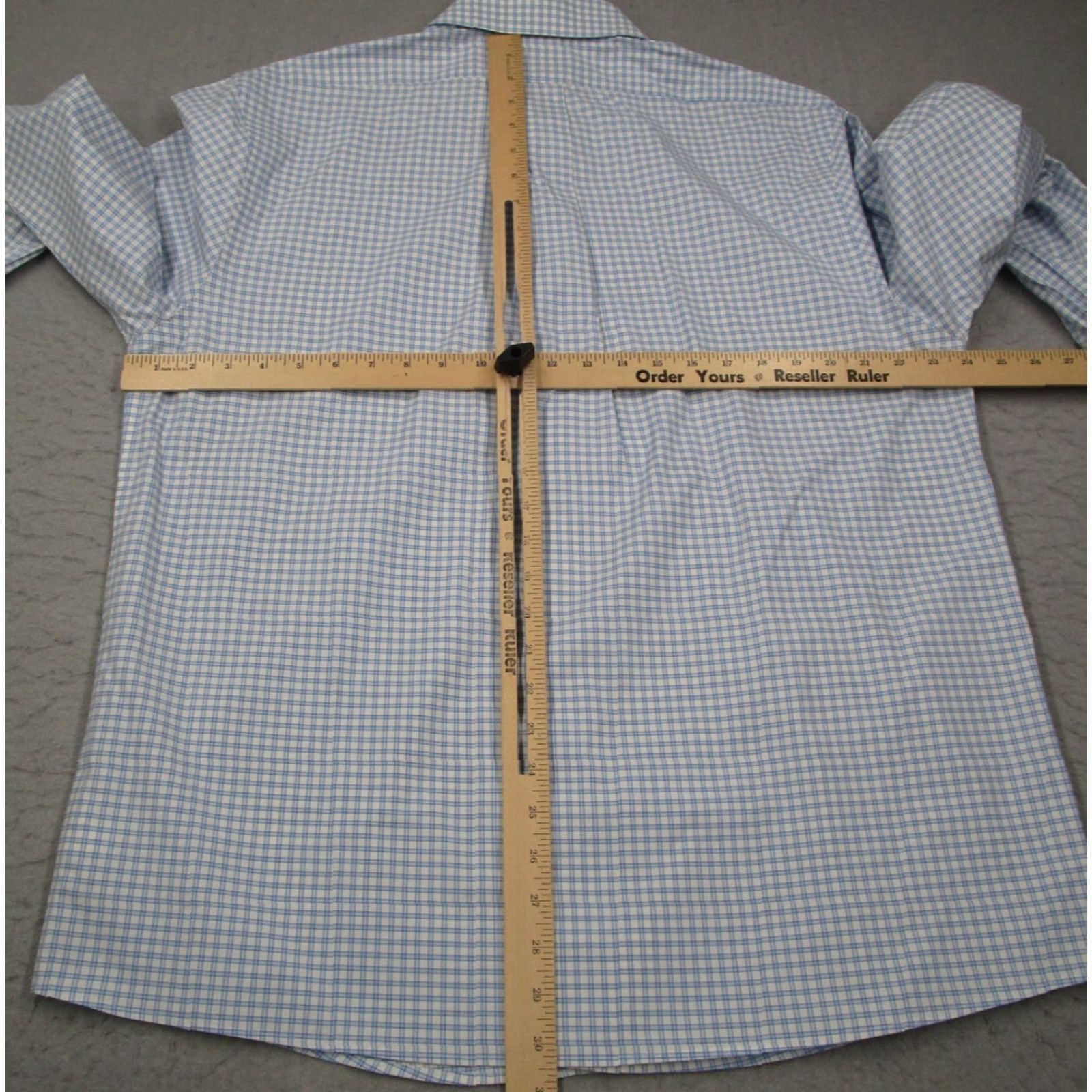 Brooks Brothers Brooks Brothers Dress Shirt Mens 16.5 34 Blue White Check Non-Iron Stretch Casual Business Formal Size 34R - 4 Thumbnail