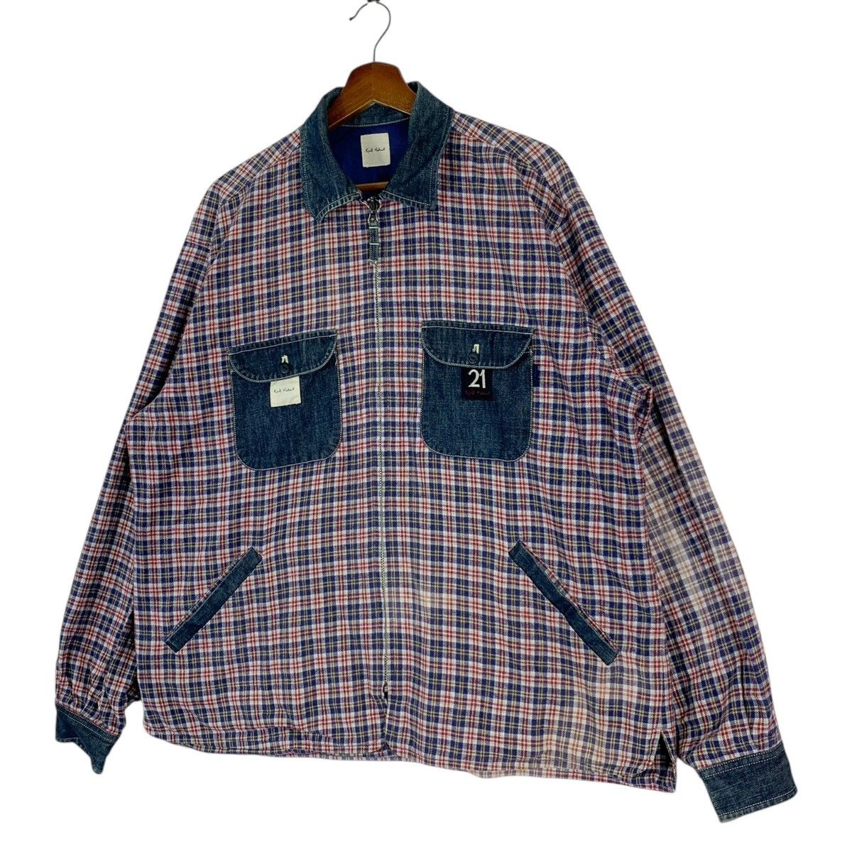 Karl Helmut Vintage Karl Helmut Tartan Style Zip Jacket Size US L / EU 52-54 / 3 - 3 Thumbnail