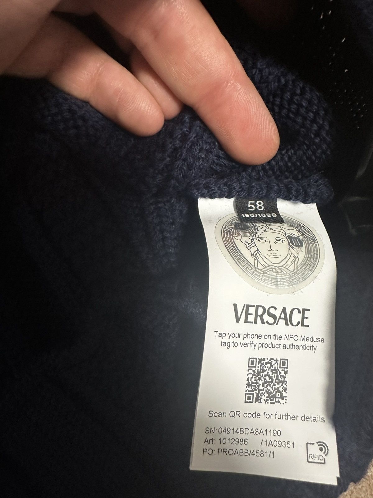 Versace Versace Blue Knit Cardigan Size US XXL / EU 58 / 5 - 9 Thumbnail