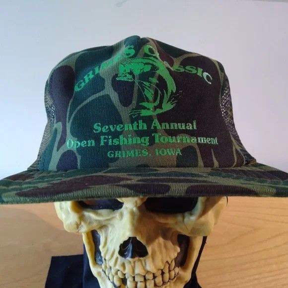 Vintage Fishing Hat SnapBack Trucker 80’s Cotton Hooked On Fishin' Outdoor  Cap