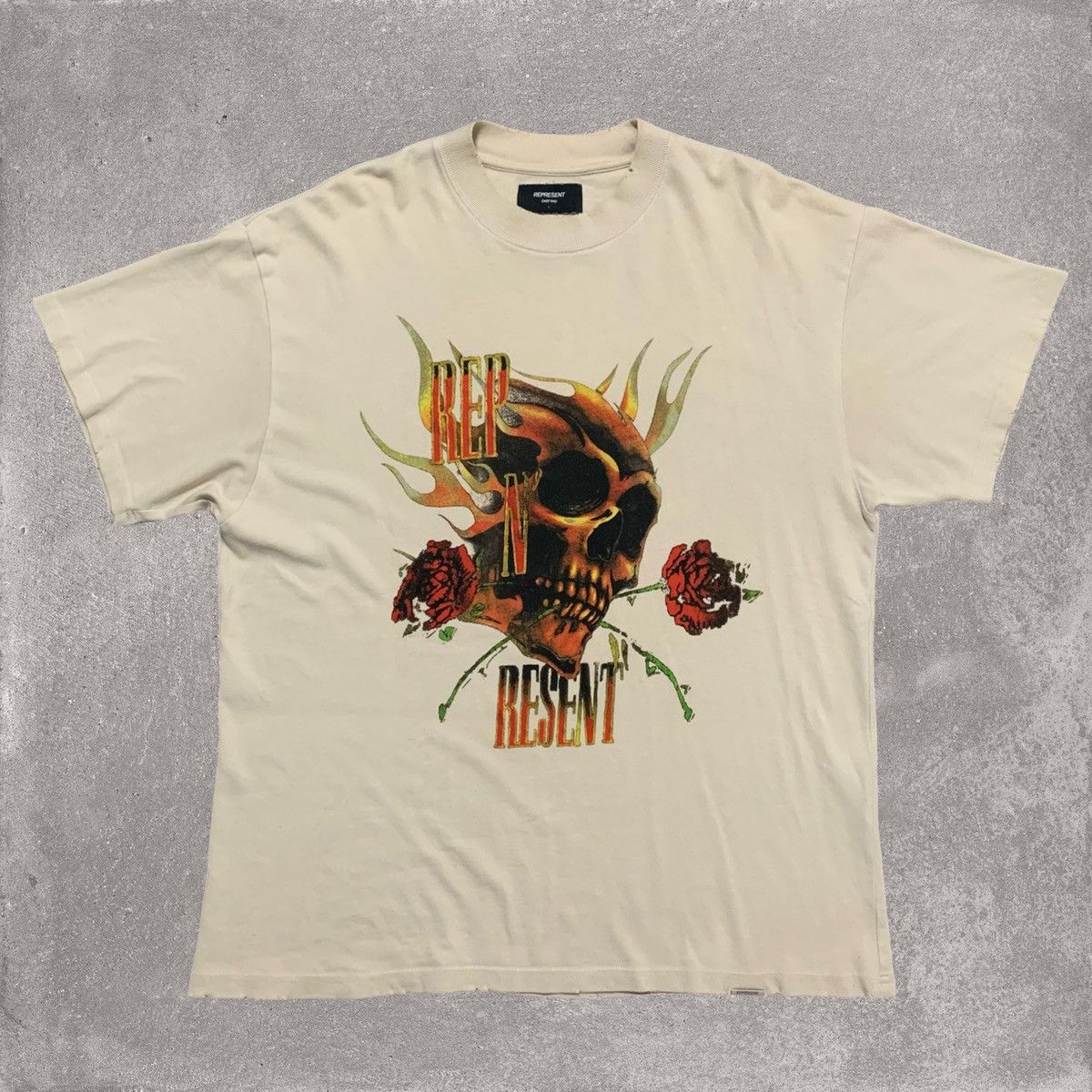 image of Represent Clo Represent Large Rep N Resent Vintage White Tee, Men's