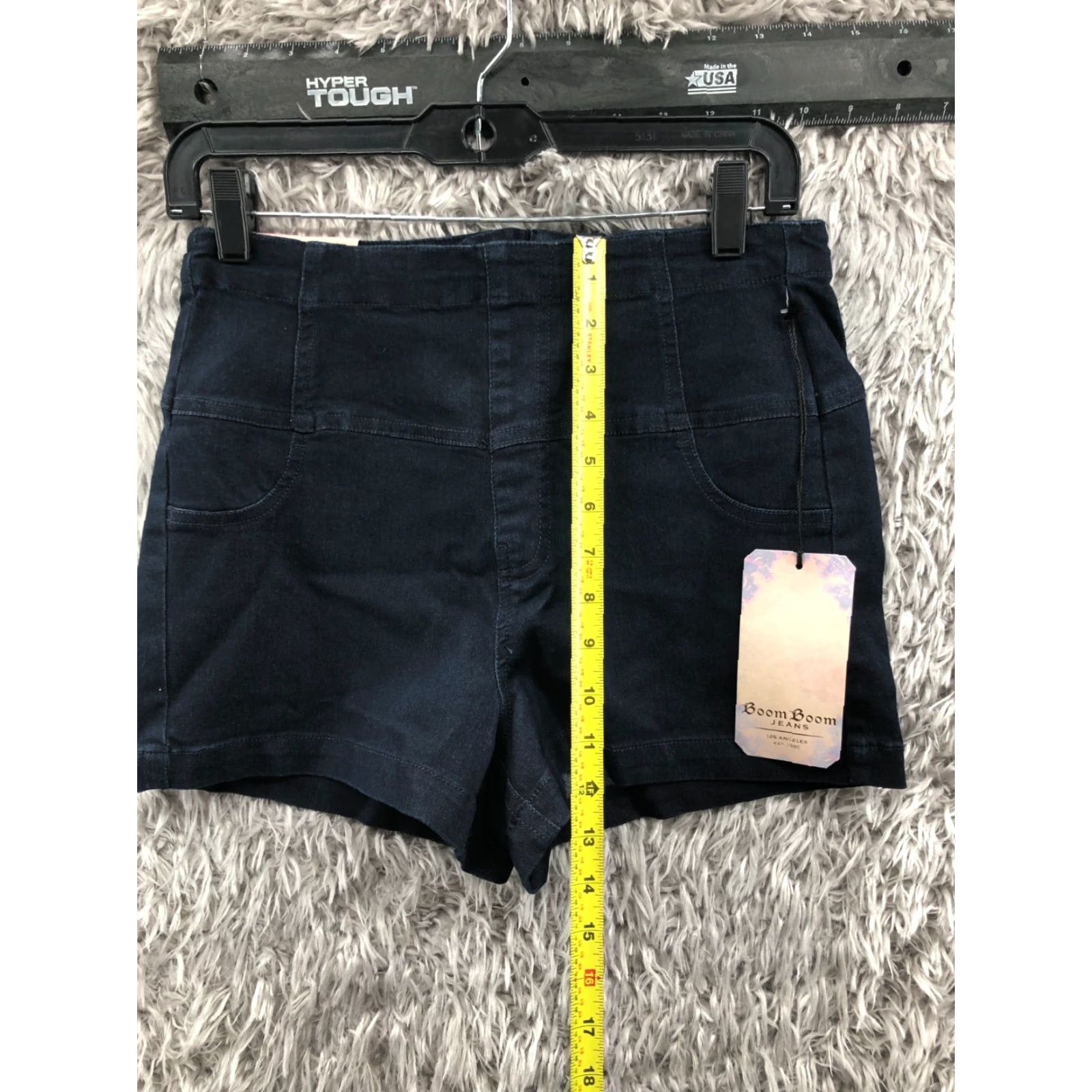 Denime Boom Boom Jeans Boyfriend Shorts Juniors Size 11 Dark Wash Blue Denim Short Size 32" / US 10 / IT 46 - 3 Thumbnail