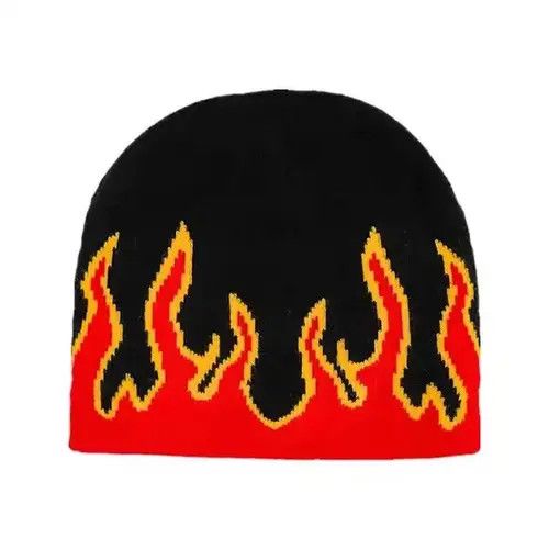 Japanese Brand Knitting Flame Beanie Hat Size ONE SIZE - 3 Thumbnail
