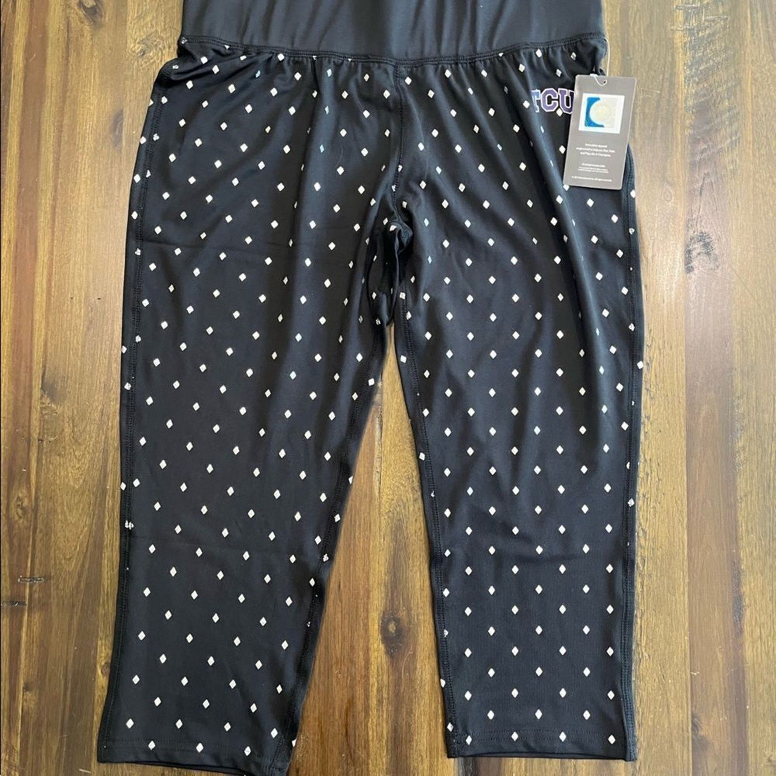 Champion TCU Champion Capri Leggings Black Diamond Print Size L Size 31" - 1 Thumbnail