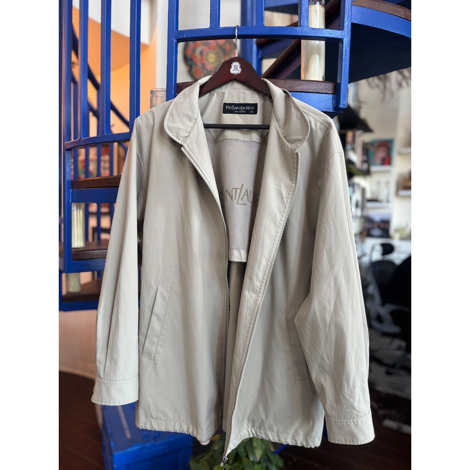 Yves Saint Laurent Vintage Yves Saint Laurent Tan Zip Jacket Size 105 (L) Size US L / EU 52-54 / 3 - 5 Thumbnail