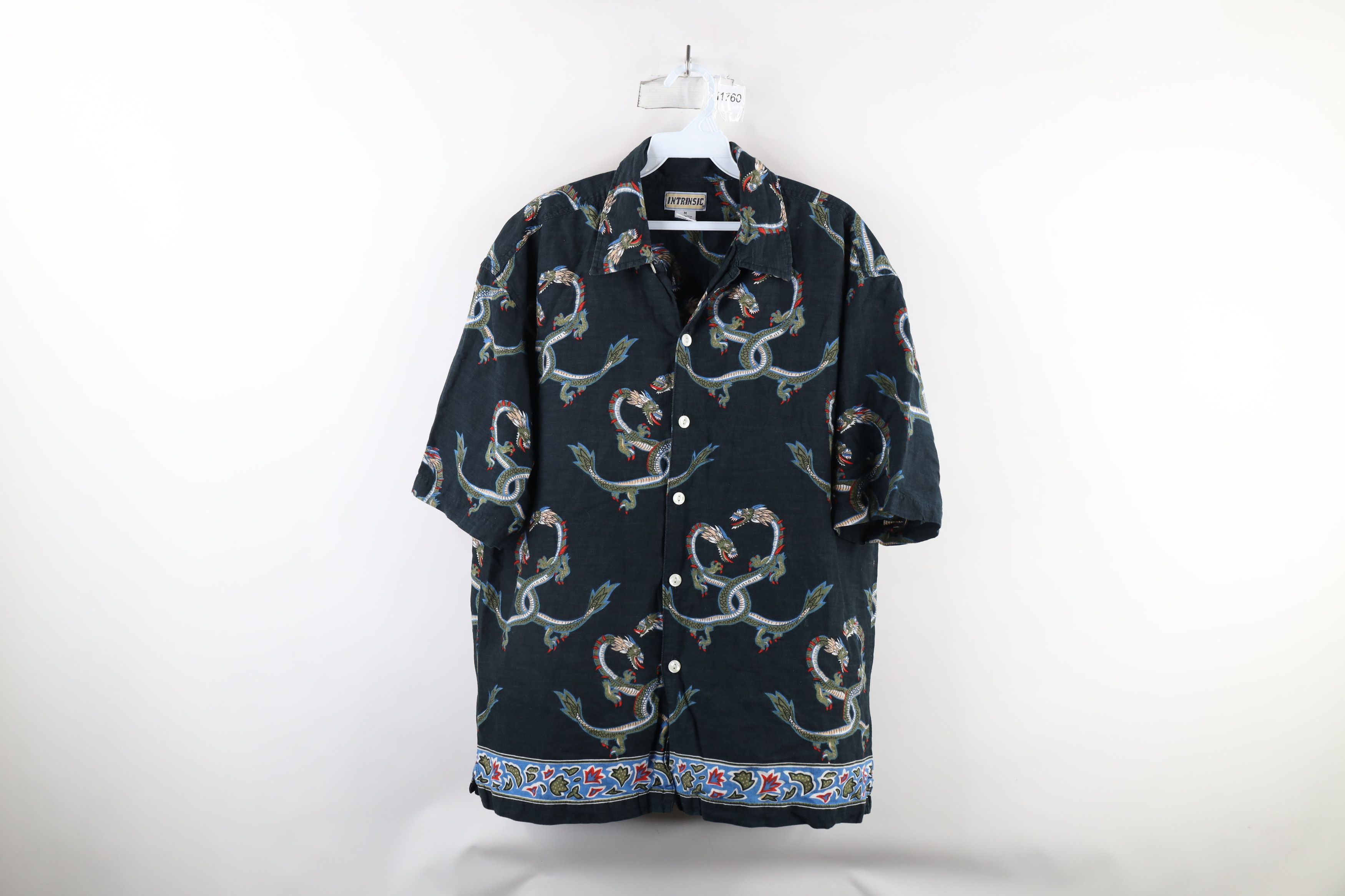 Vintage Vintage 90s Streetwear Dragon All Over Print Button Shirt Size US M / EU 48-50 / 2 - 1 Thumbnail