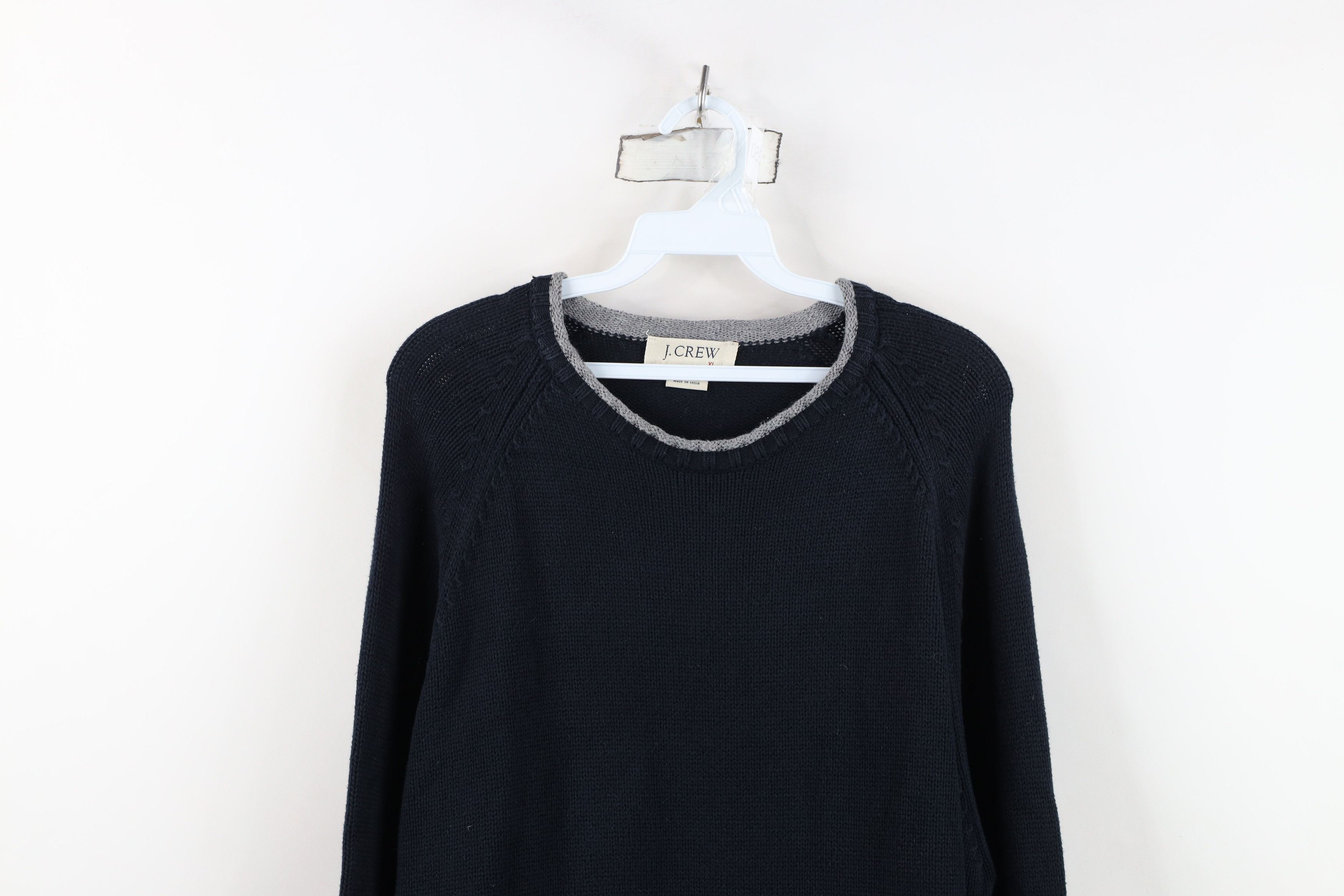 J.Crew Vintage 90s Y2K J Crew Cotton Ribbed Knit Crewneck Sweater Size US XL / EU 56 / 4 - 2 Thumbnail