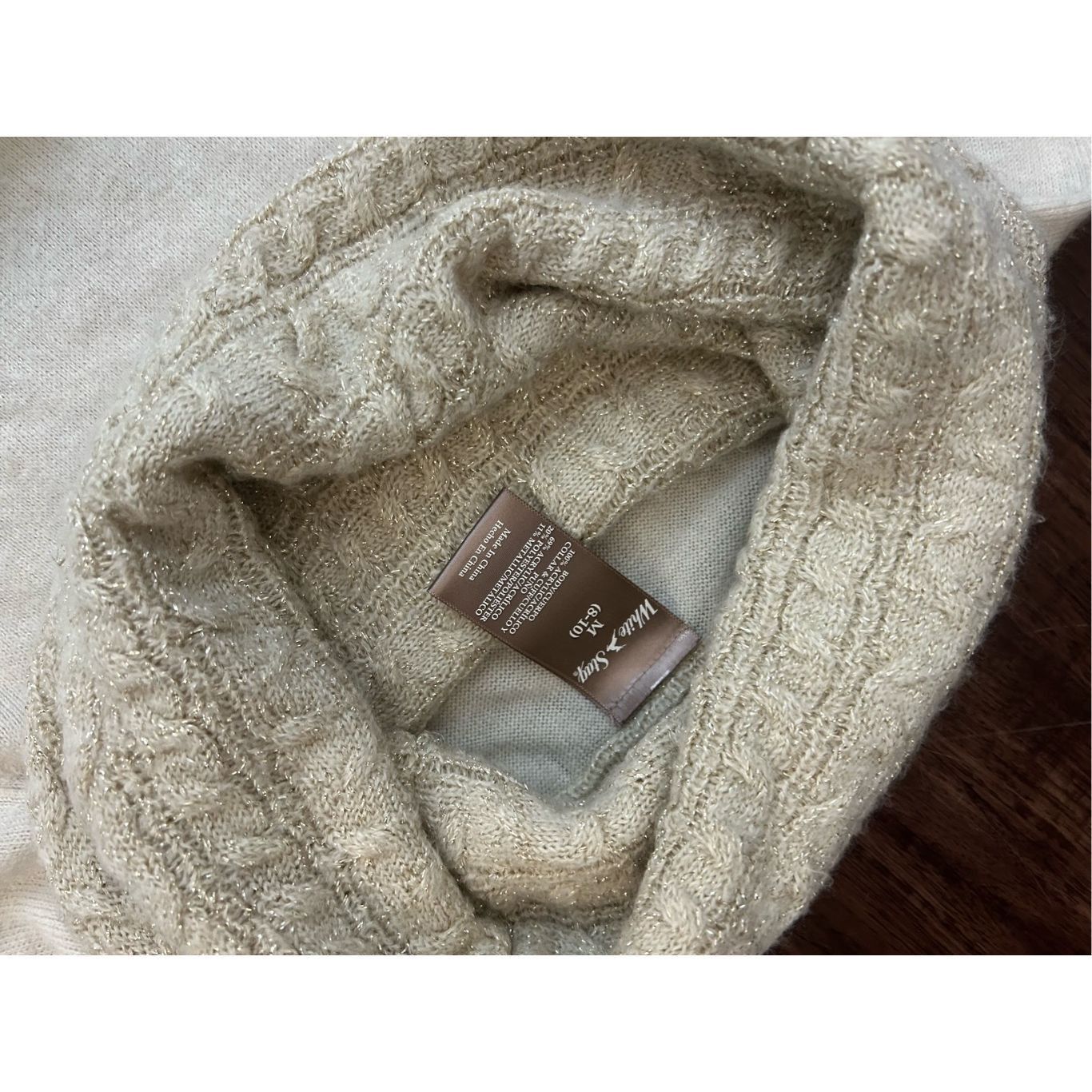 White's Boots White Stag Cream Gold Thread Turtleneck Cowl-Neck SOFT Sweat Size M / US 6-8 / IT 42-44 - 5 Thumbnail