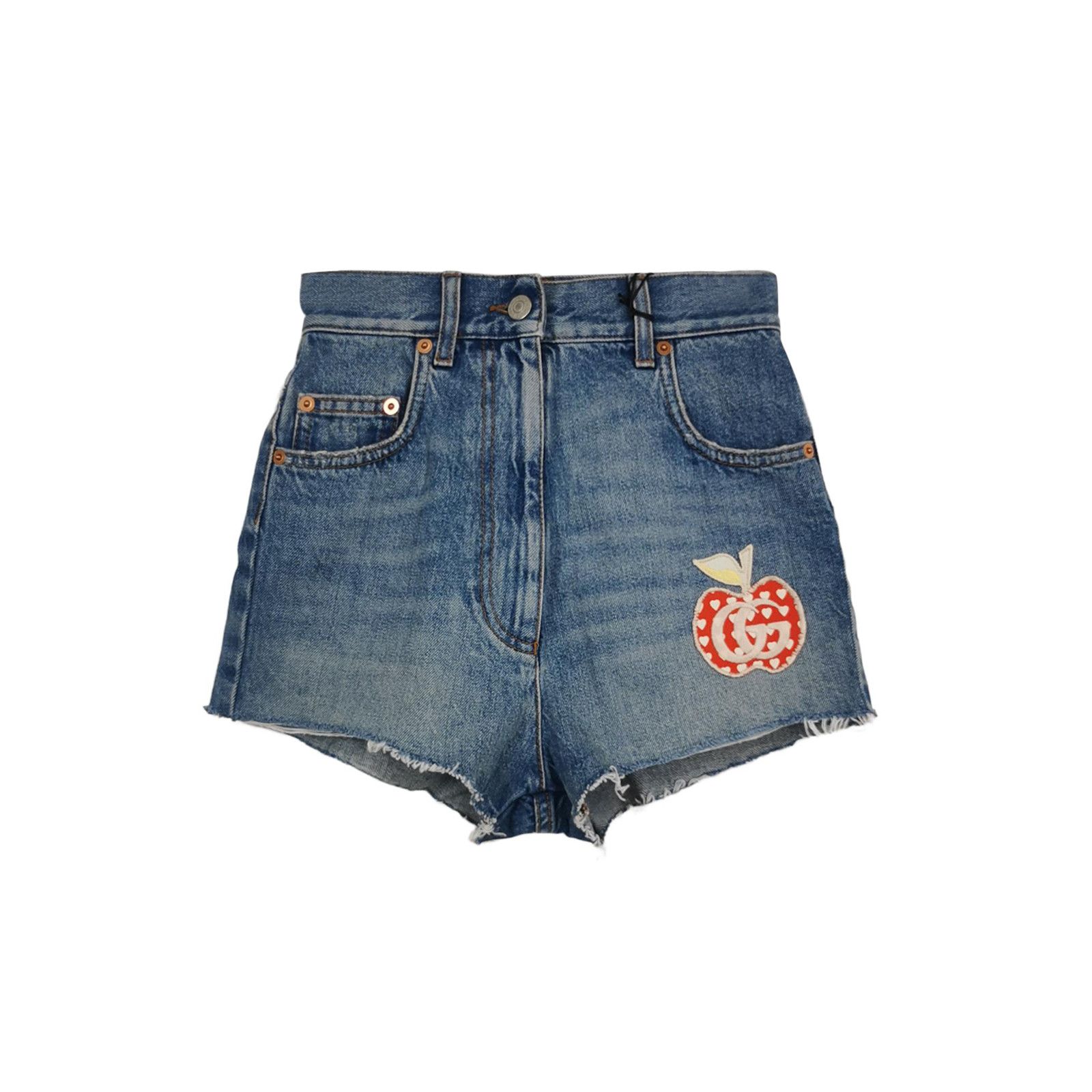 Gucci Gucci Apple GG Logo Denim Shorts Size 23 Size 25" / US 0 / IT 36 - 1 Thumbnail