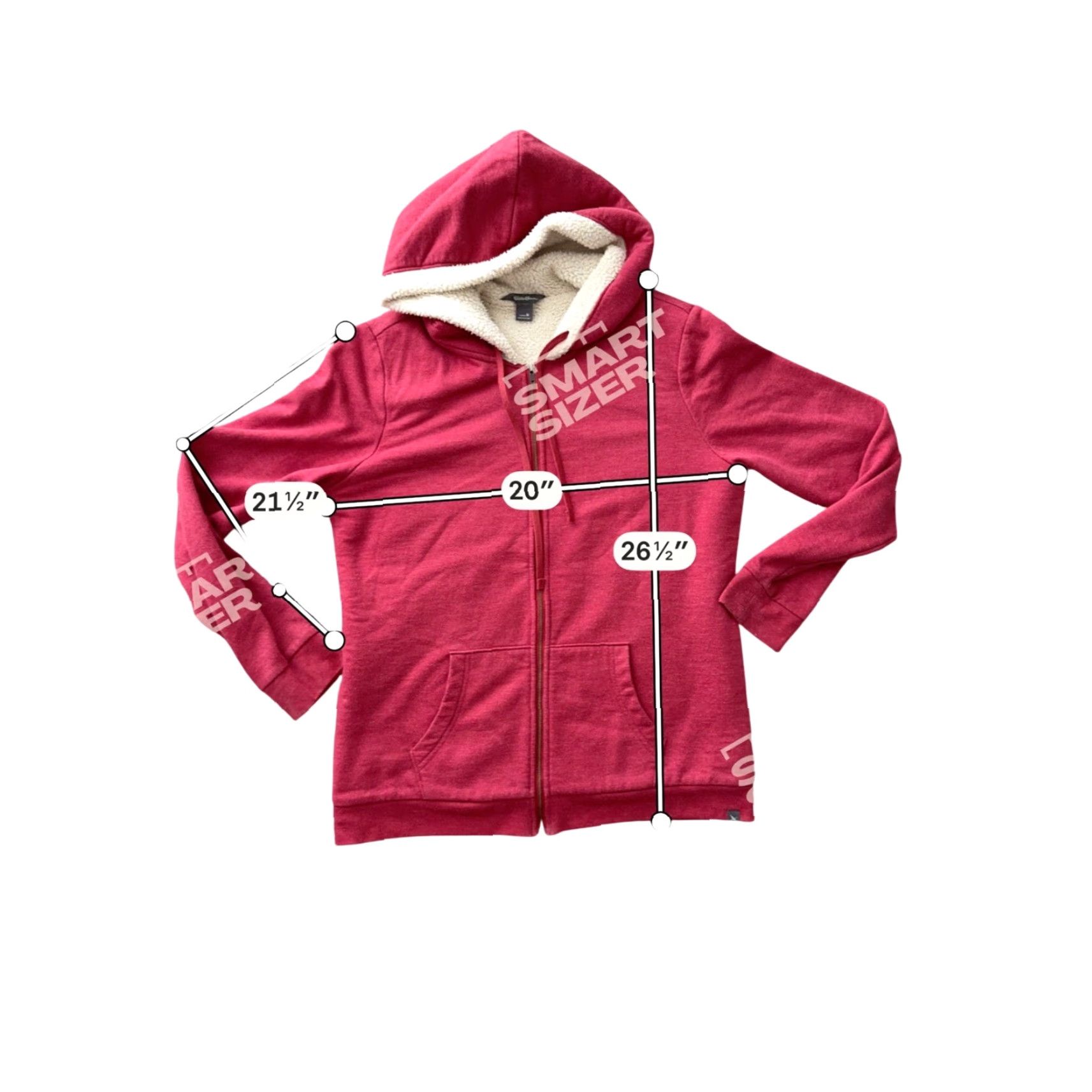 Eddie Bauer Eddie Bauer Womens Red Sherpa Lined Full Zip Hoodie Sweatshirt M Gorpcore Size M / US 6-8 / IT 42-44 - 2 Thumbnail