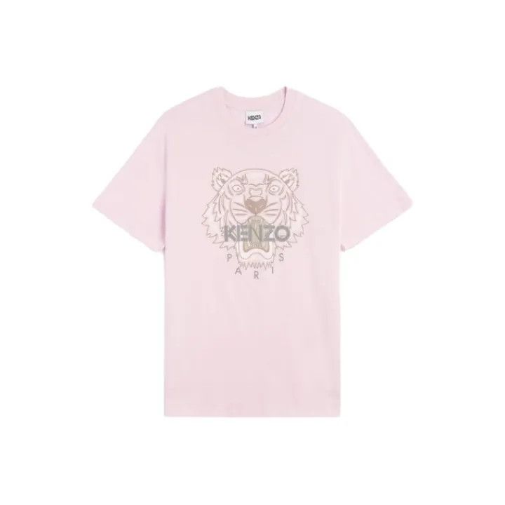 Kenzo KENZO Pink Graphic Tiger Head T-Shirt 0079 Size S / US 4 / IT 40 - 1 Thumbnail