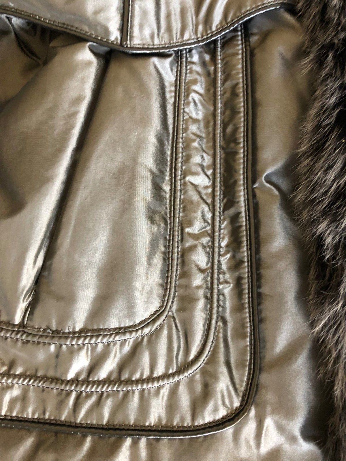 Other Nigang Luxury Metal Gray Parka Coat Fox Fur Lea ther Trim 14 Size XL / US 12-14 / IT 48-50 - 6 Thumbnail