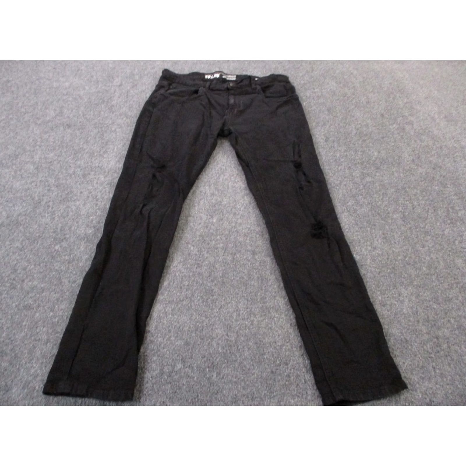 Vintage Spark Jeans Mens 36 X 32 Black Denim Skinny Fit Stretch Distressed Casual Slim Jeans Size US 36 / EU 52 - 2 Thumbnail