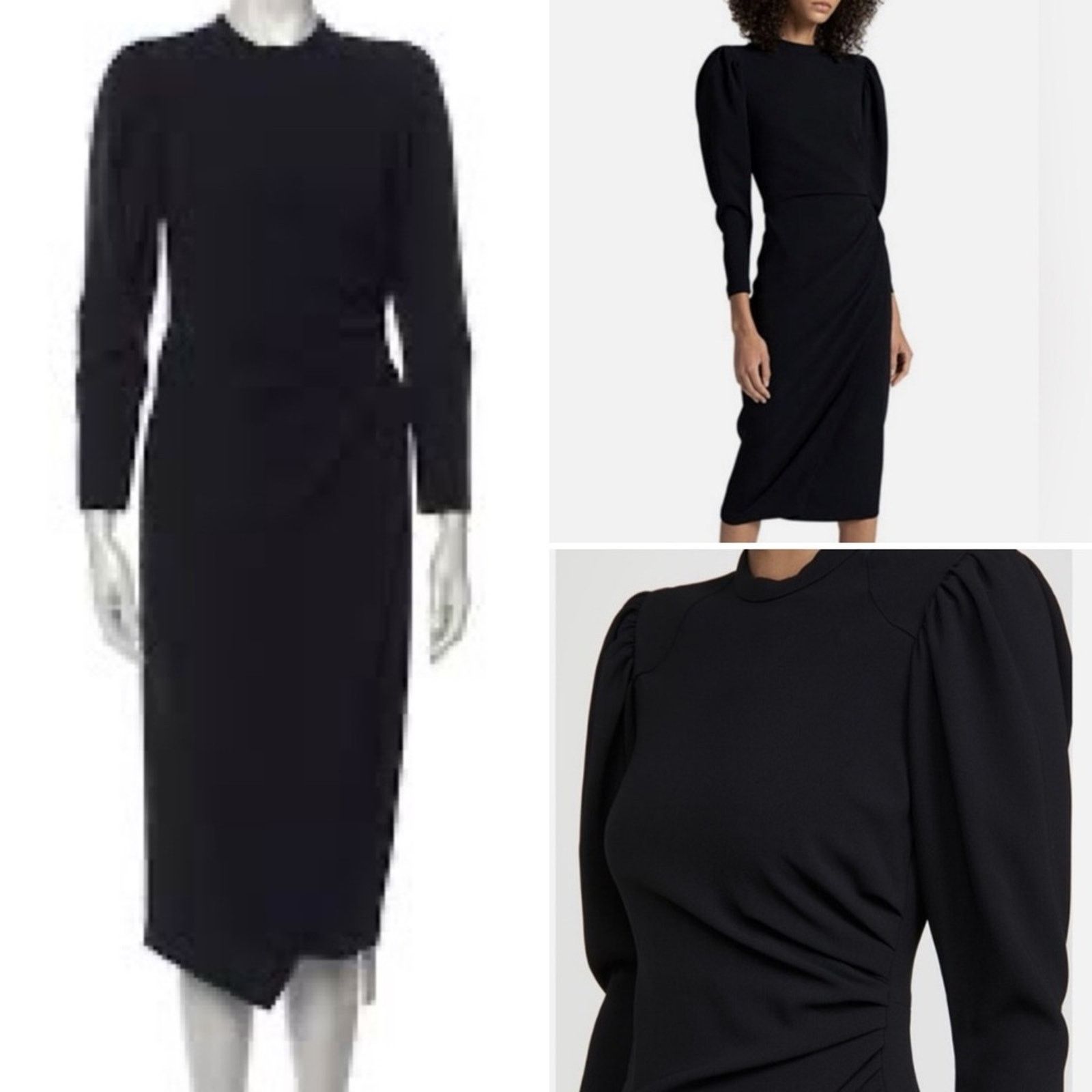 A.L.C. A.L.C. ALC Meline $625 Black Puff Sleeve Midi Dress 12 Size XL / US 12-14 / IT 48-50 - 11 Thumbnail