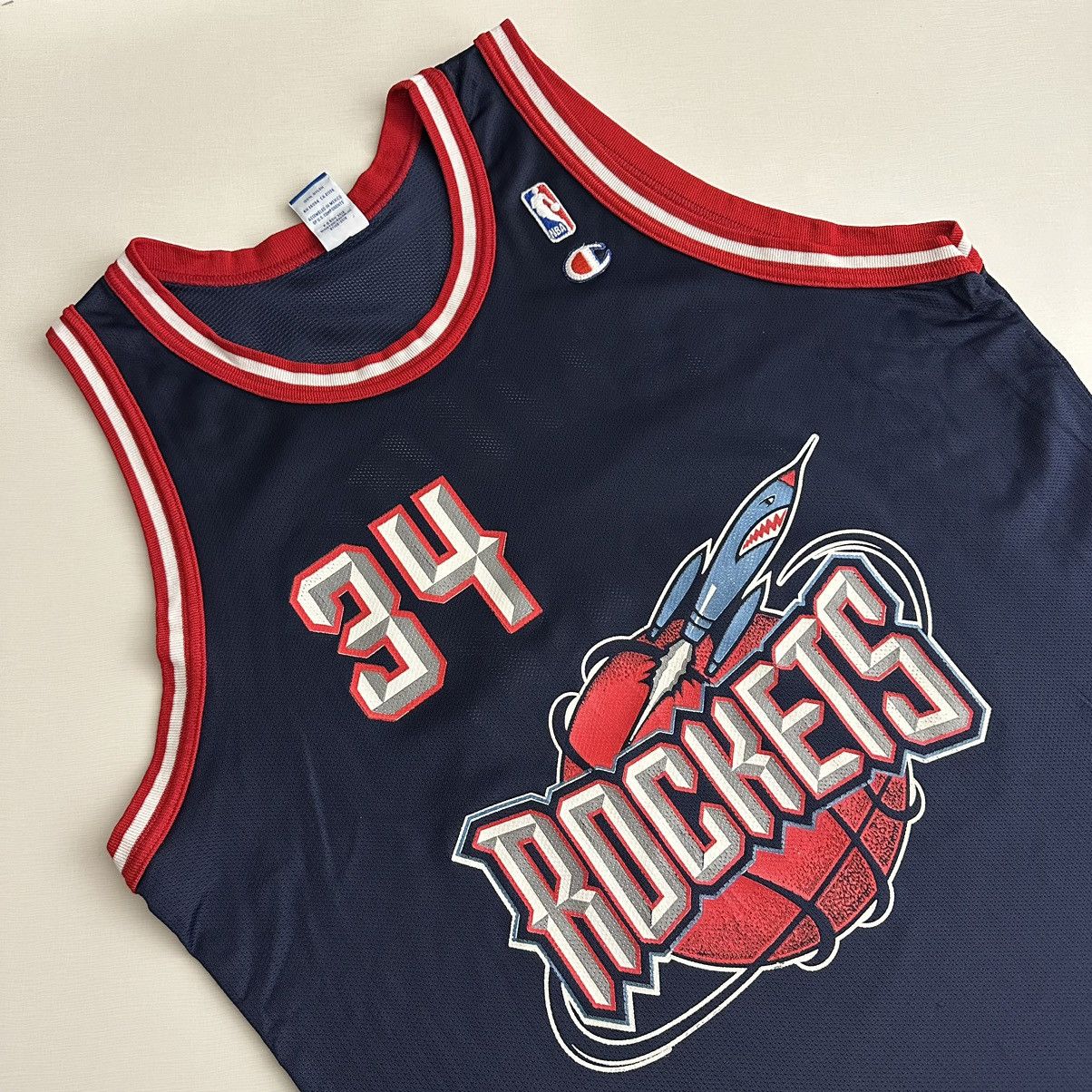 Champion × NBA × Vintage Vintage 90s Houston Rockets Hakeem Olajuwon Champion Jersey Size US XL / EU 56 / 4 - 2 Thumbnail