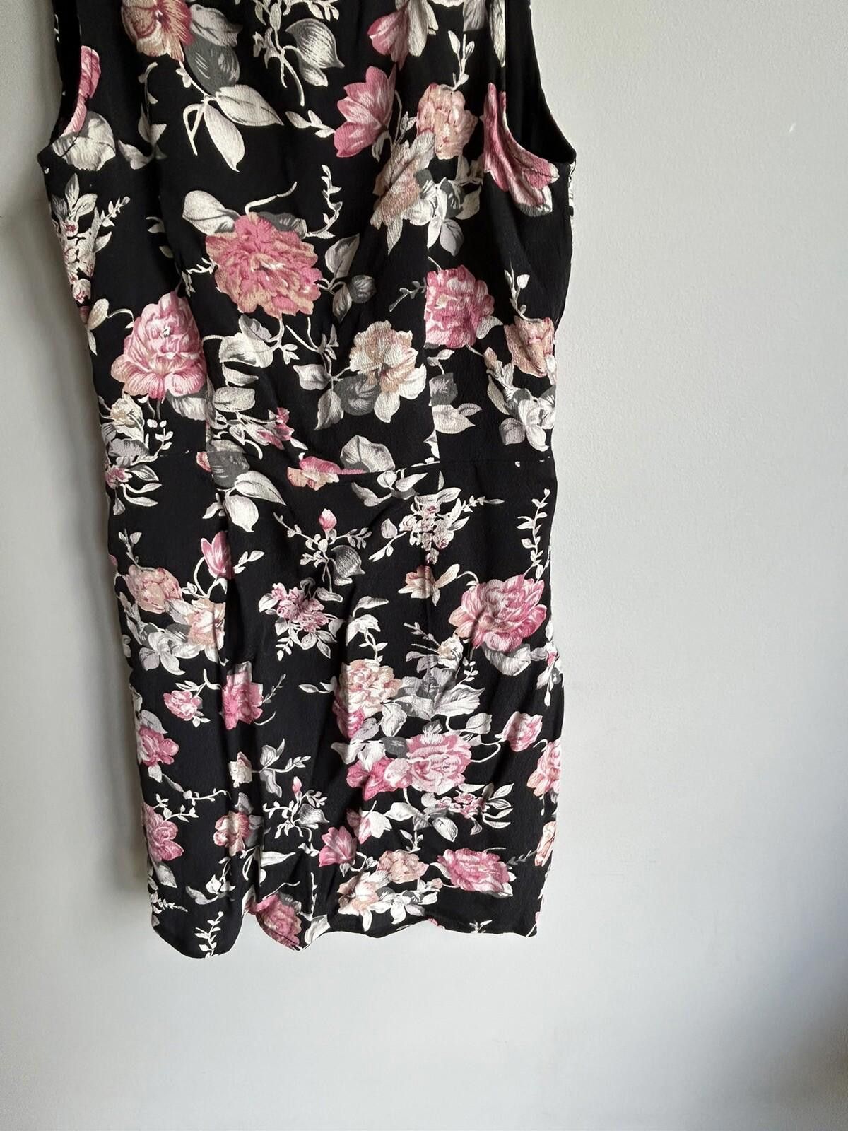 MINKPINK Mink Pink Dress Black Pink floral cotton lined Size Xs (001) Size XS / US 0-2 / IT 36-38 - 3 Thumbnail