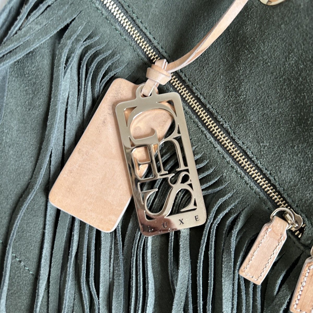 Guess Vintage Guess suede dark green shoulder tote bag Size ONE SIZE - 6 Thumbnail