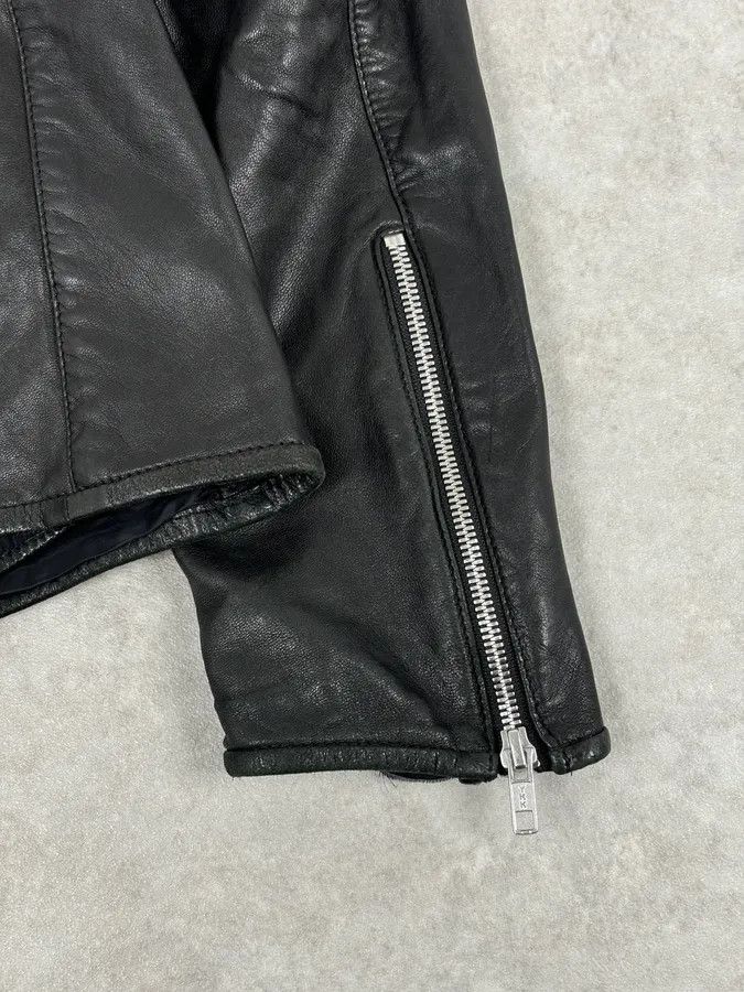Marni 2010s Marni Black Contrast Red Collar Biker Leather Jacket Size US M / EU 48-50 / 2 - 9 Thumbnail