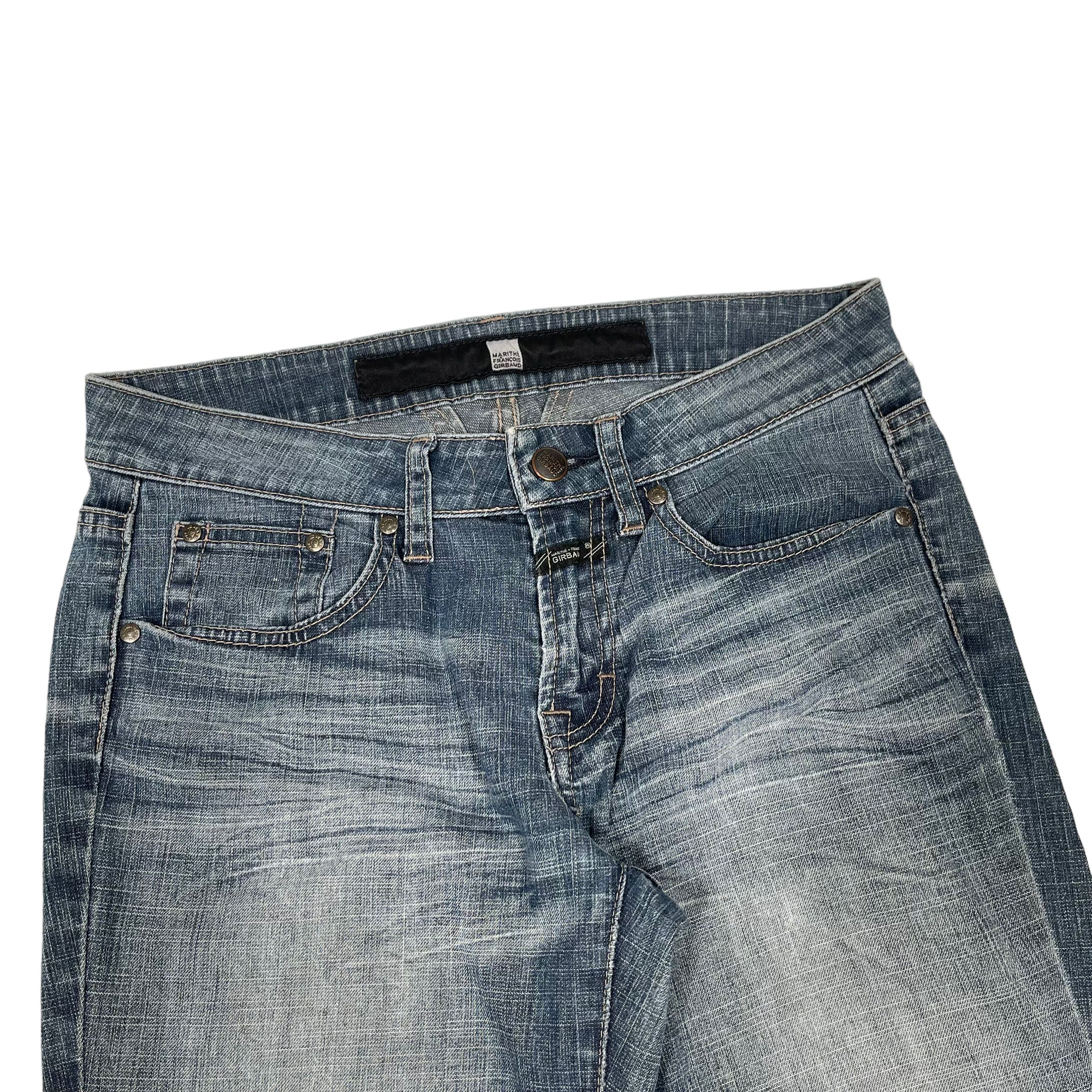 Marithe + Francois Girbaud Marithe Francois Girbaud Flare Punk Washed Denim Pants Size US 28 / EU 44 - 6 Thumbnail