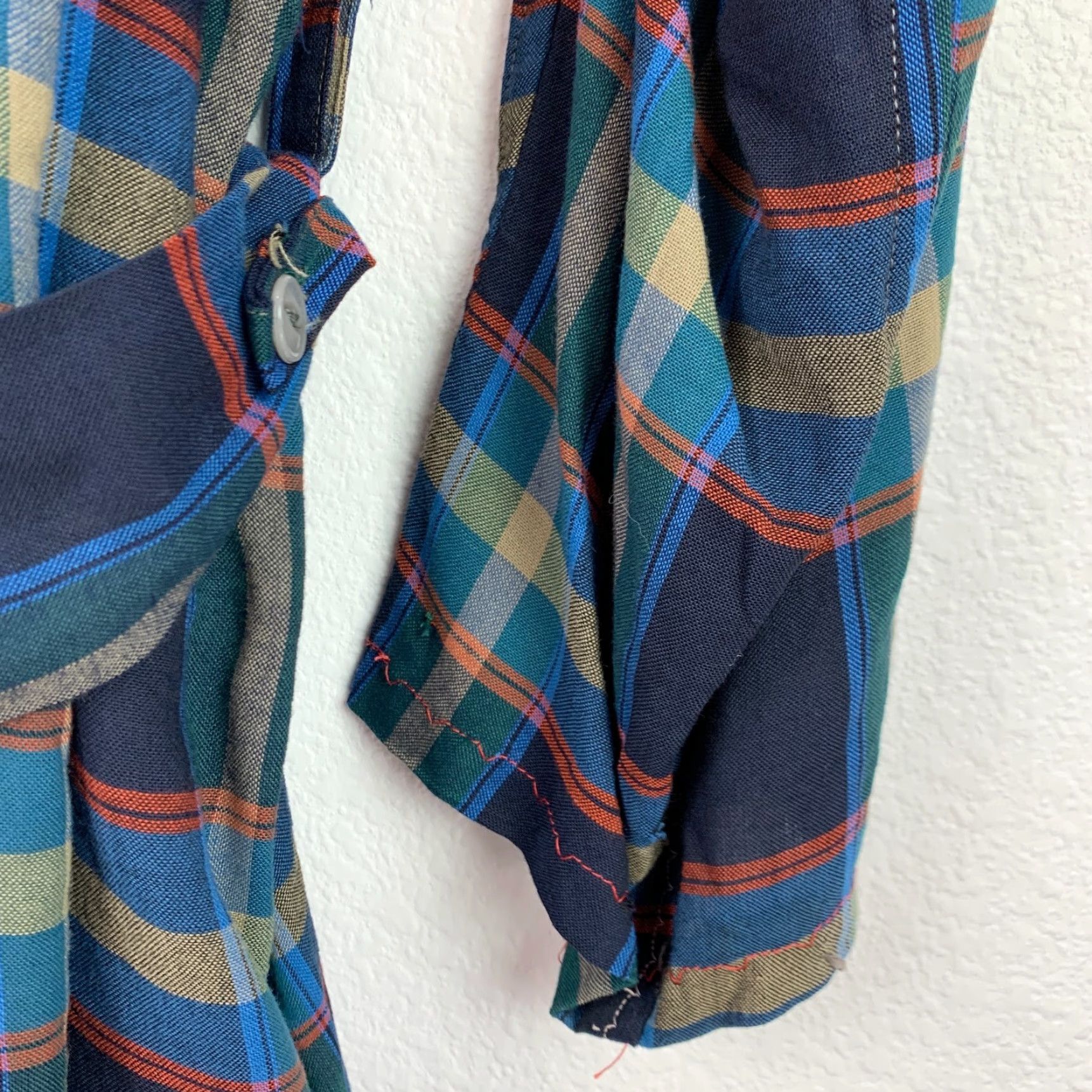 Vintage VINTAGE Royal Knight Robe Cartoon Knights 60s Blue Plaid Rockabilly Mens One Size Chest 46" Size ONE SIZE - 5 Thumbnail