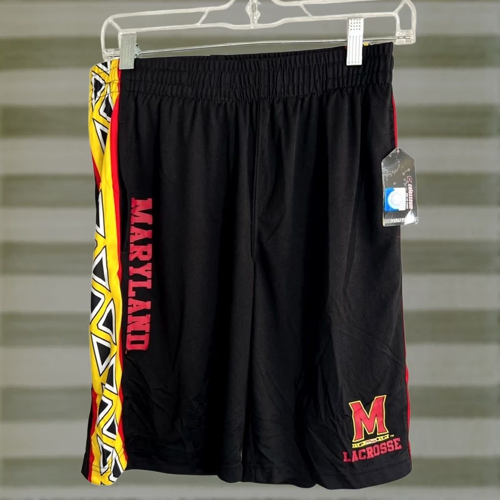 Vintage Colosseum University Of Maryland Terps Lacrosse Shorts Men’s Small Black Pockets S Size US 29 - 1 Thumbnail