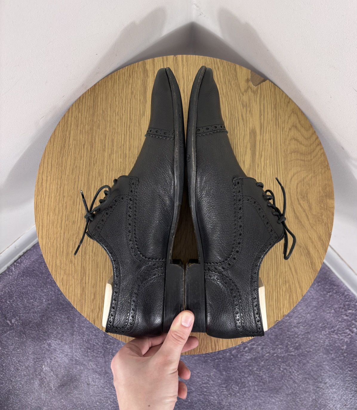 Bally Bally Daniell Men’s Black Grained Leather Brogue Derby Shoes Size US 9 / EU 42 - 14 Thumbnail