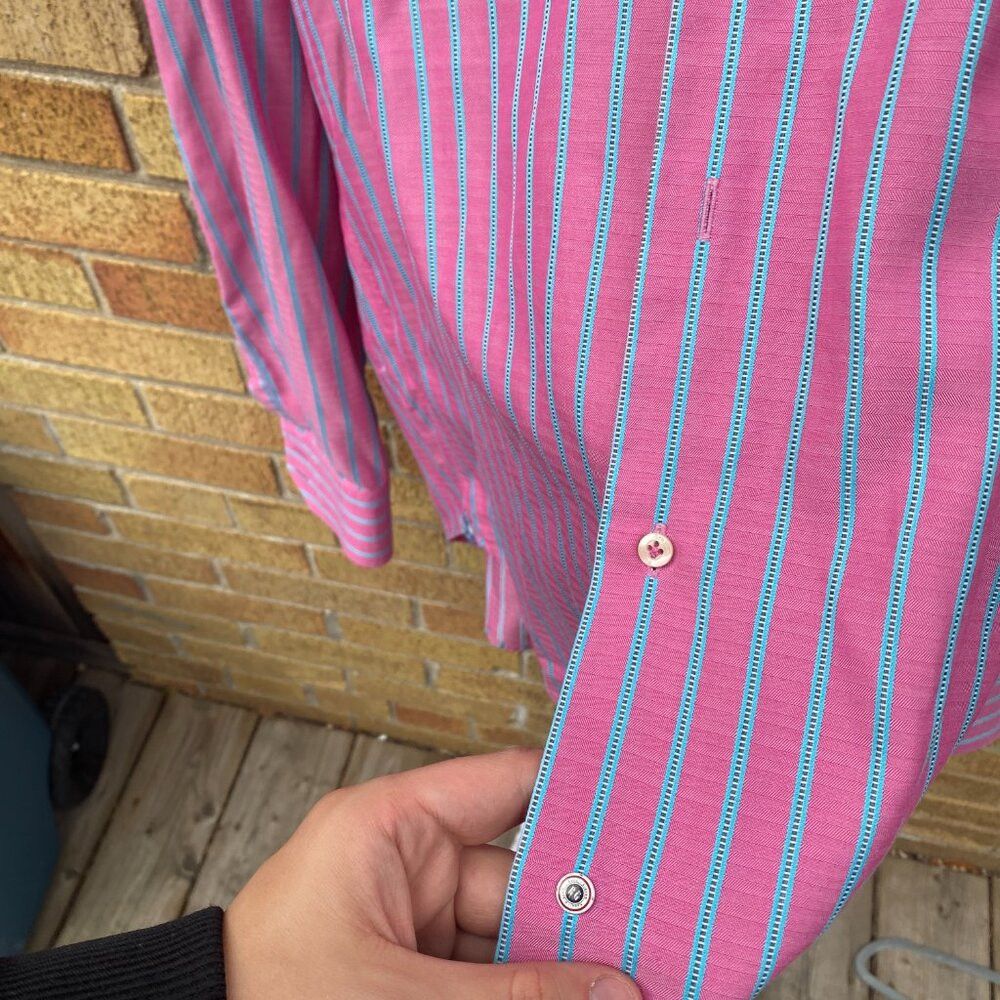 Robert Graham Robert Graham Striped Button Up Dress Shirt Pink Blue Large Size US L / EU 52-54 / 3 - 9 Thumbnail