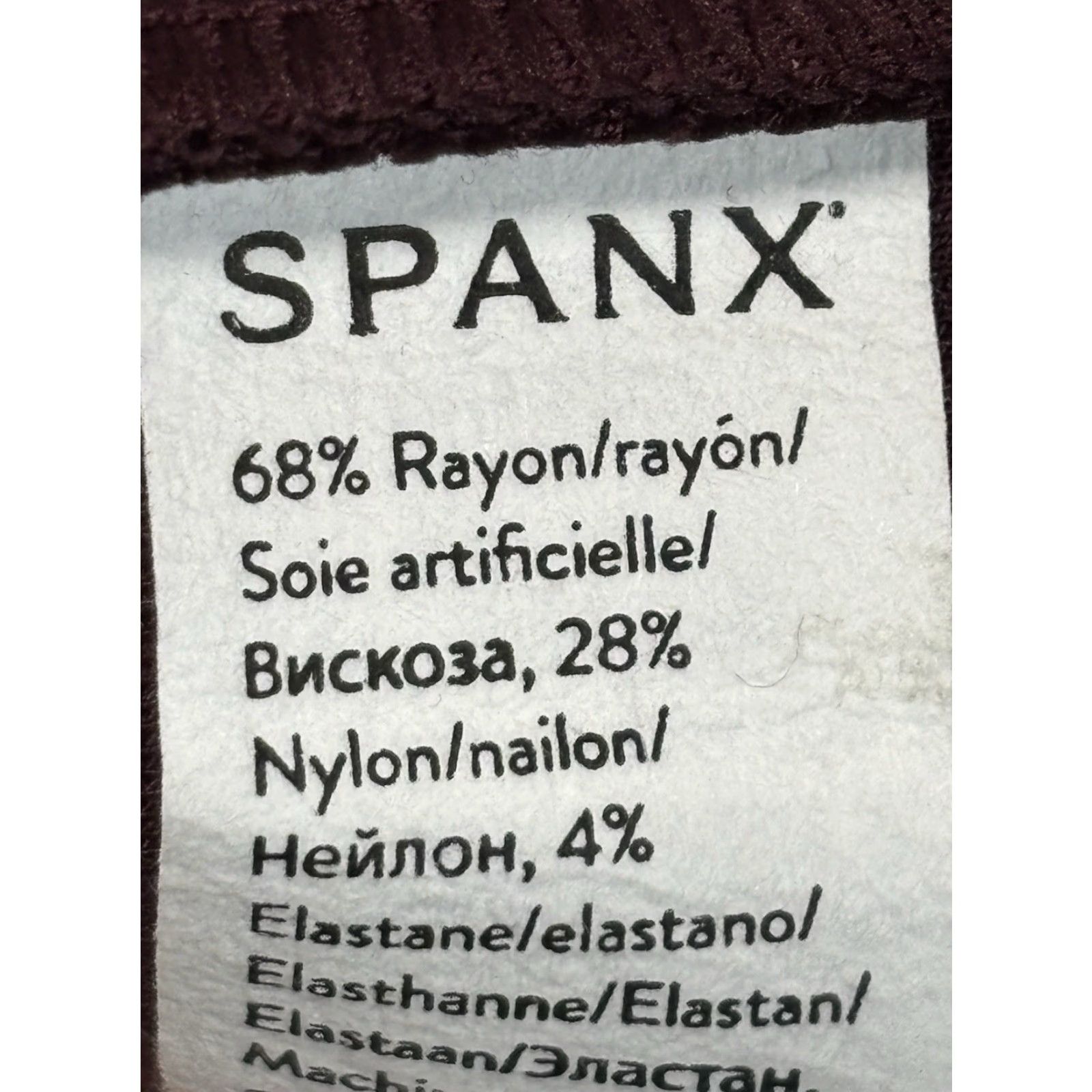 Spanx Spanx Women's Blouse Shirt Short Sleeve The Perfect Funnel Top Regular Size XL Maroon Red Stretch Vintage No 90s? Size XL / US 12-14 / IT 48-50 - 7 Thumbnail