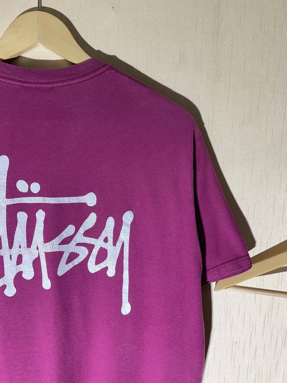 Stussy × Vintage Stussy Vintage Big Logo Pink T Shirt Size US L / EU 52-54 / 3 - 3 Thumbnail