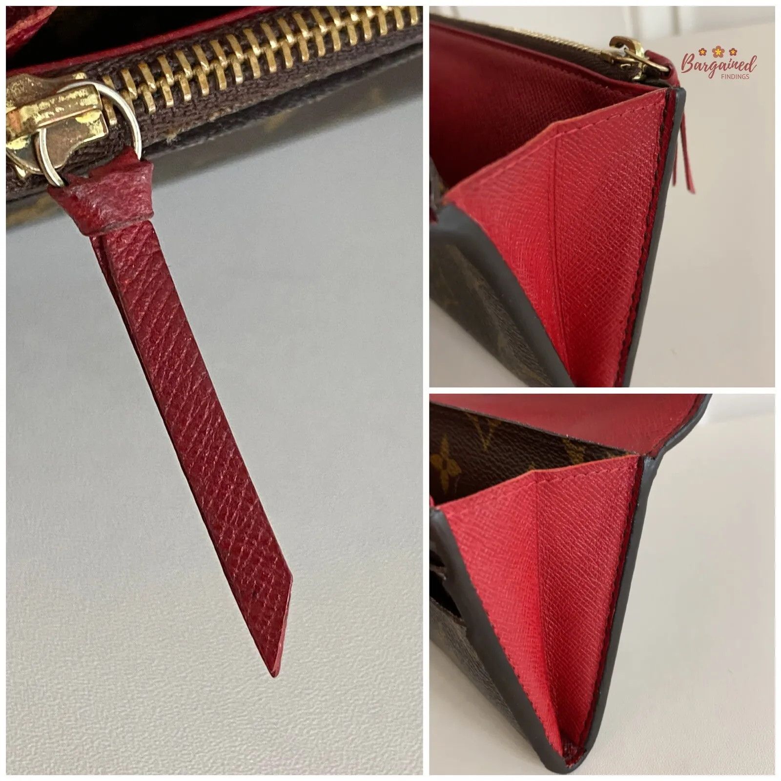 Louis Vuitton Louis Vuitton Monogram Canvas Leather Red Emilie Long Wallet Size ONE SIZE - 5 Thumbnail