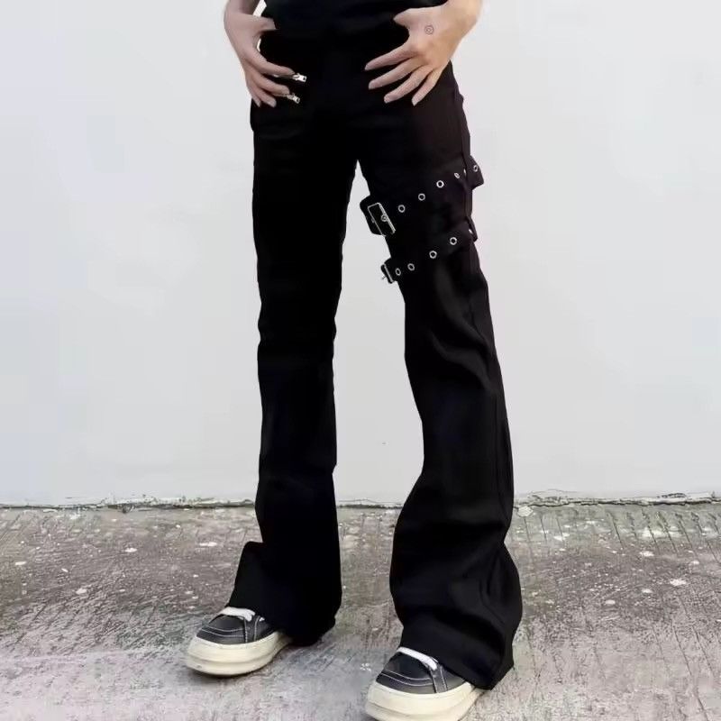 Gothic Punk Trendy Metal Bandage Pants Jeans