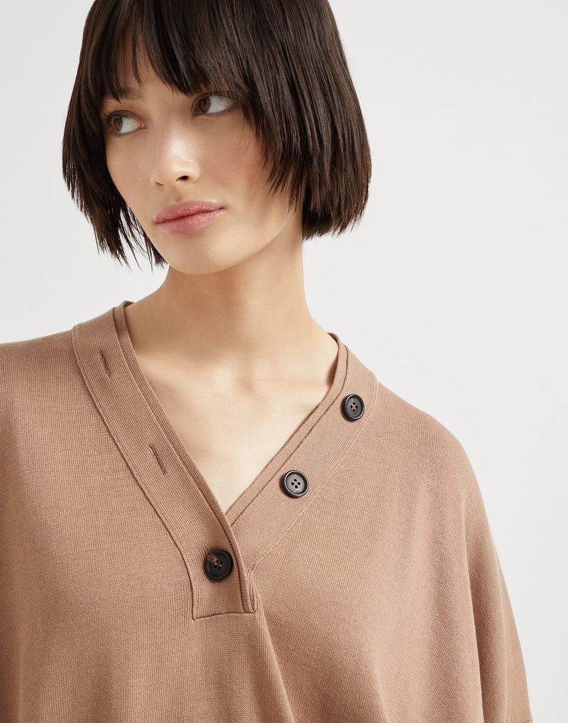 Brunello Cucinelli o1la1rc1a0326 Sweater With Buttons in Brown Size L / US 10 / IT 46 - 3 Thumbnail