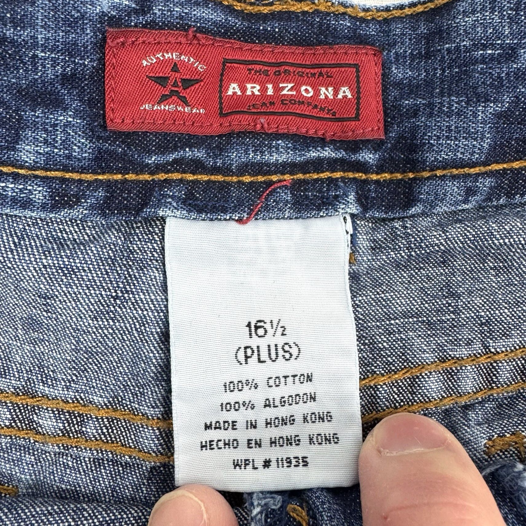 Vintage VINTAGE Arizona Jeans Company Jeans Womens 16 1/2 Plus Blue Hipster 90s Y2K Flare Jeans Womens Plus Size 16 1/2 Blue Hipster 90s Y2K Flare Size 38" / US 16 / IT 52 - 7 Thumbnail