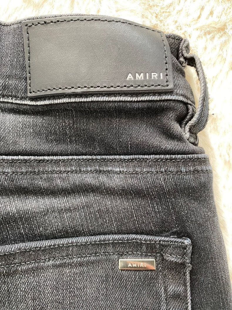Amiri Amiri Washed Black Green Cashew Flower mx2 Jean Size US 32 / EU 48 - 2 Thumbnail