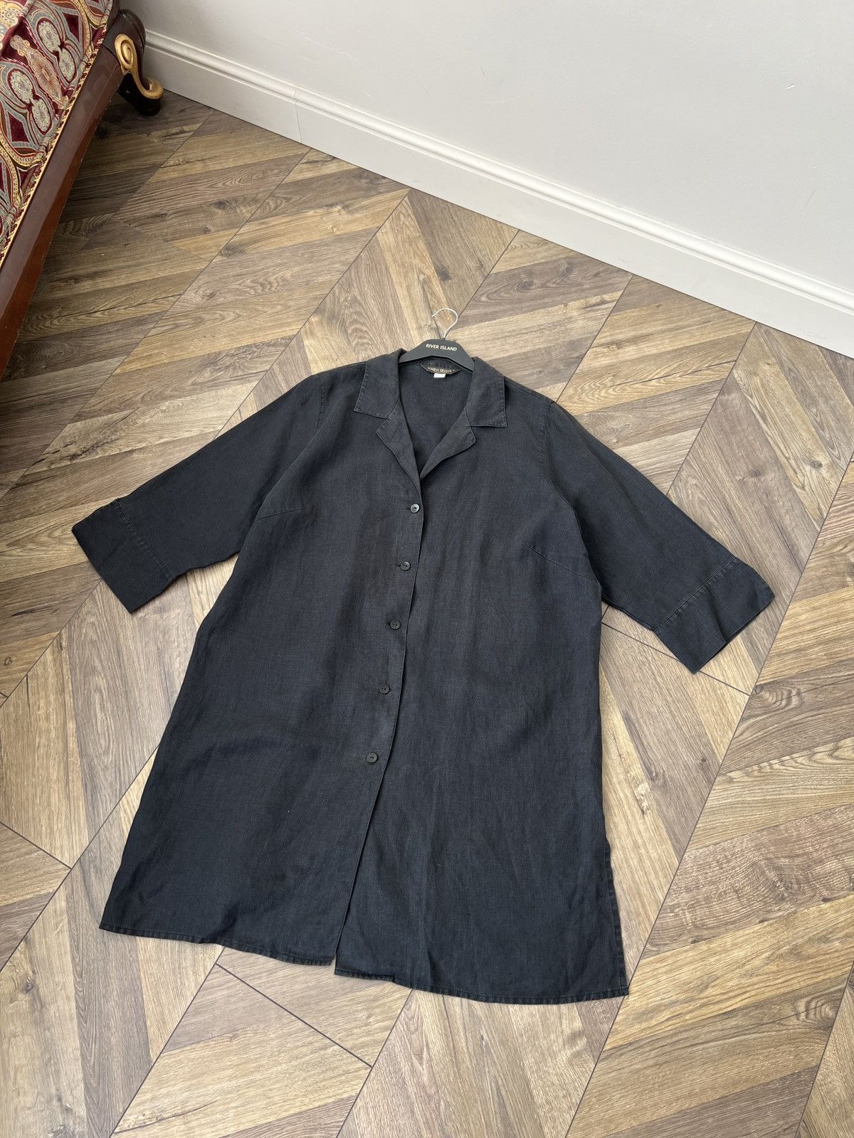 Marina Rinaldi Vintage Marina Rinaldi Linen Blend Button Front Shirt Dress Size L / US 10 / IT 46 - 4 Thumbnail