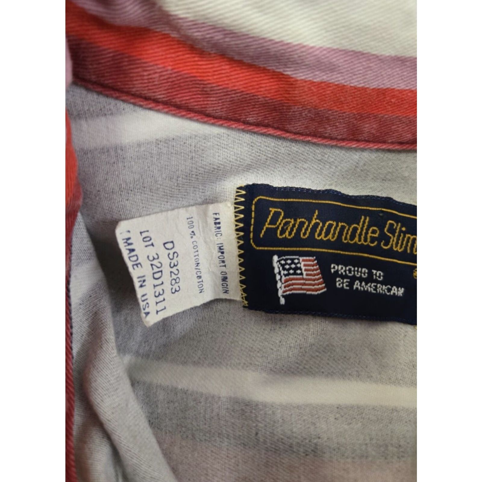Vintage VINTAGE Panhandle Slim Shirt Mens 16.5 34 Pink Purple Striped Western Shirt Size US XL / EU 56 / 4 - 6 Thumbnail