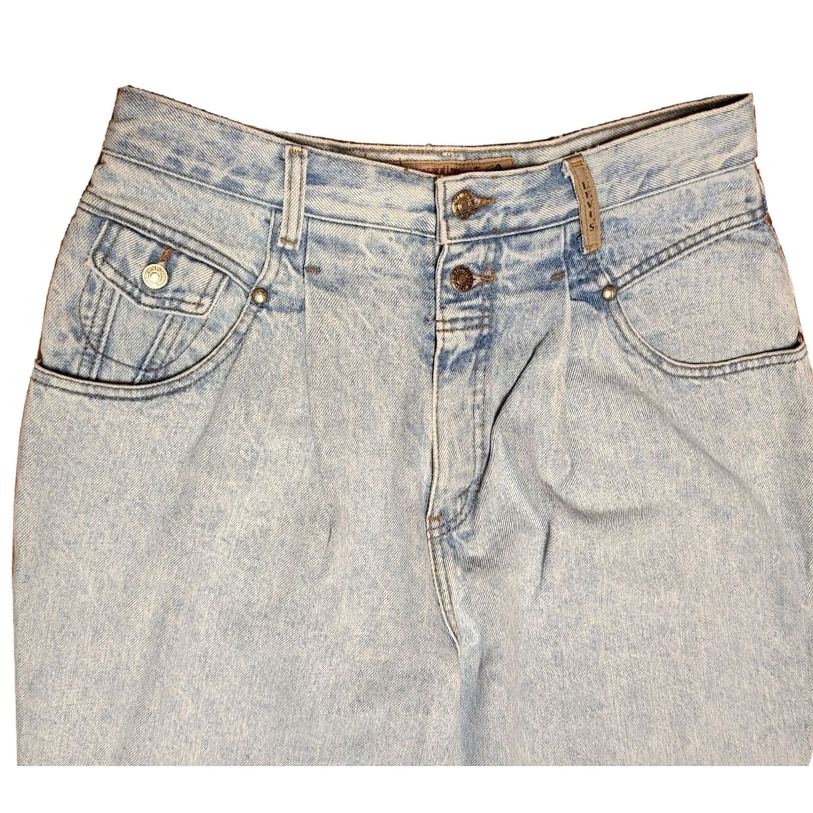 Levi's VTG LEVI'S 900 SERIES Jeans Womens Size 14 Stonewash High Rise Mom 30x30 Blue denim 5-Pocket Logo Zipper Button jeans Womens Size 36" / US 14 / IT 50 - 4 Thumbnail