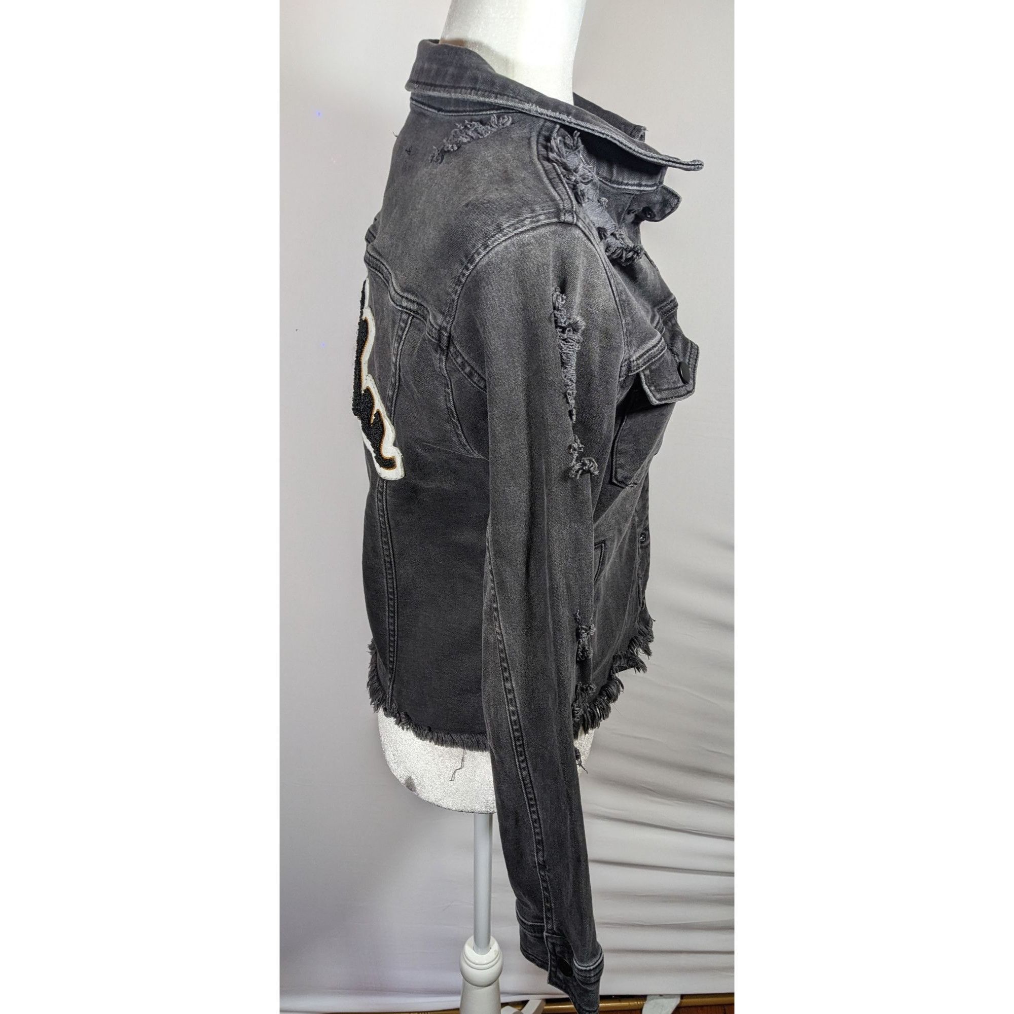Other Raiine Black Distressed Denim Malibu Jacket Size M / US 6-8 / IT 42-44 - 7 Thumbnail