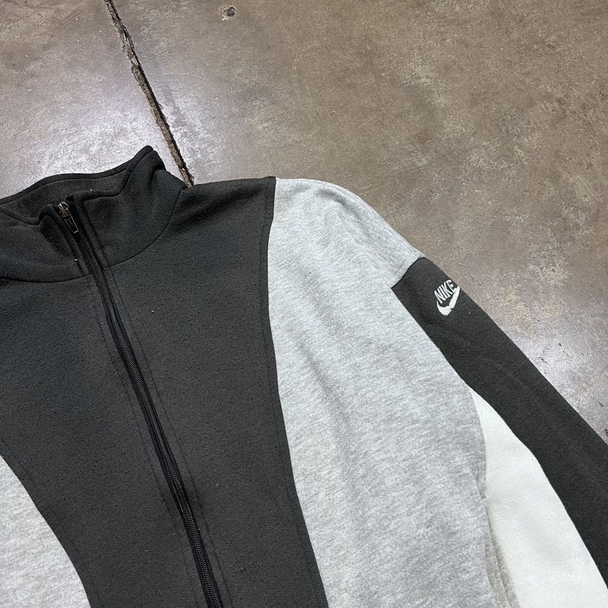 Nike × Vintage Vintage 80s Nike Zip Up Sweatshirt Track Jacket Mini Swoosh Size US XL / EU 56 / 4 - 3 Thumbnail