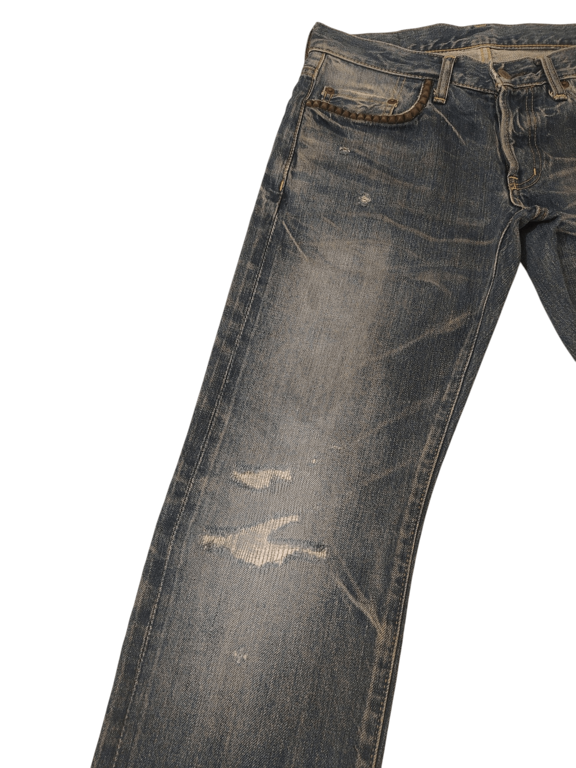 Hysteric Glamour Thrashed Distressed Hysteric Glamour Studded Selvedge Jeans Size US 30 / EU 46 - 6 Thumbnail