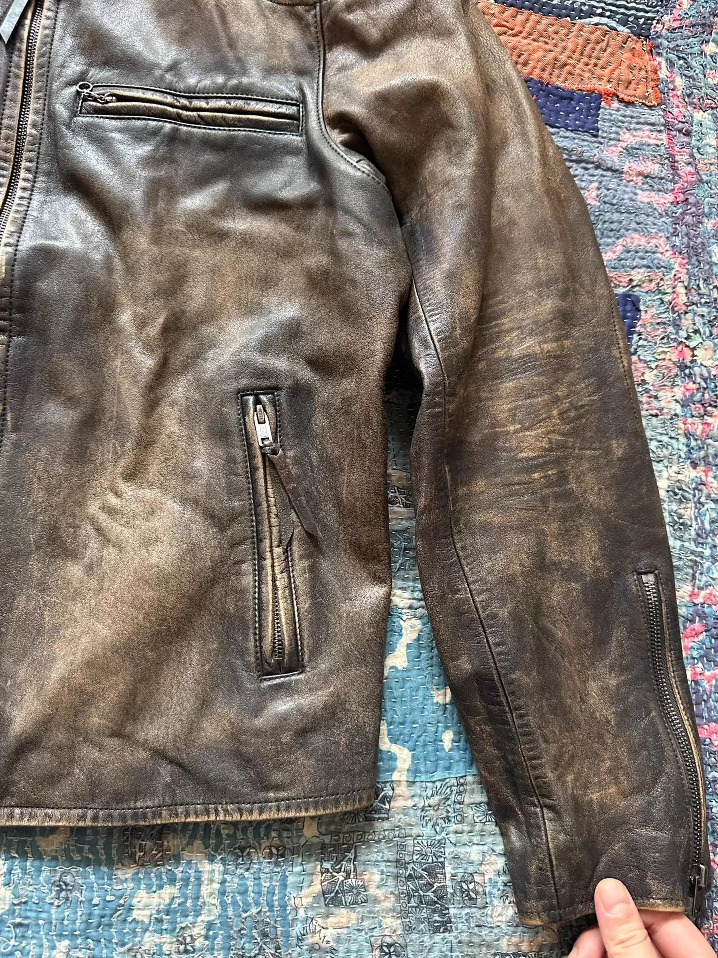 Polo Ralph Lauren Polo Ralph Lauren RRL Distressed Leather Biker Jkt Size US M / EU 48-50 / 2 - 4 Thumbnail